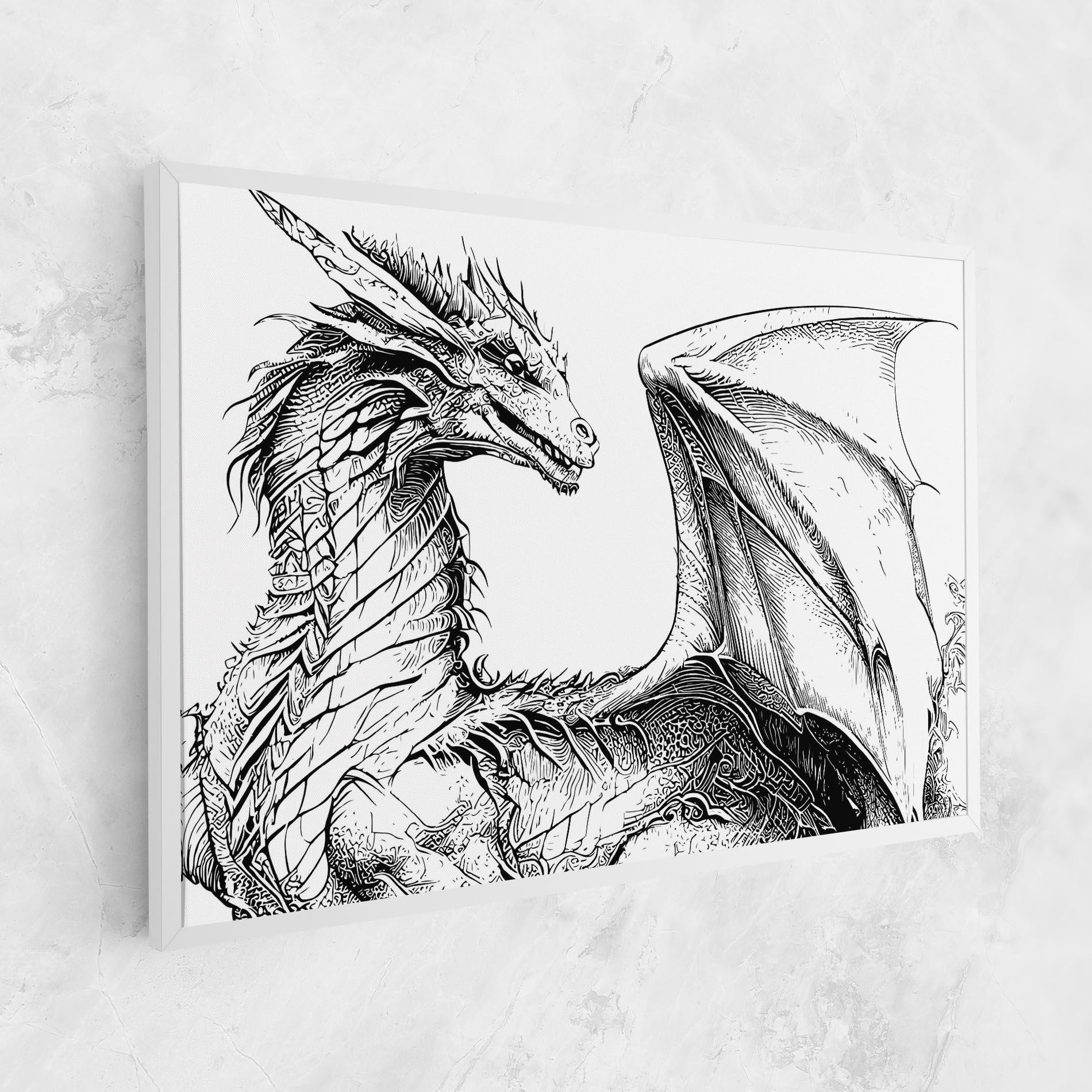 Vászonkép Dragon Sketch mockup 1