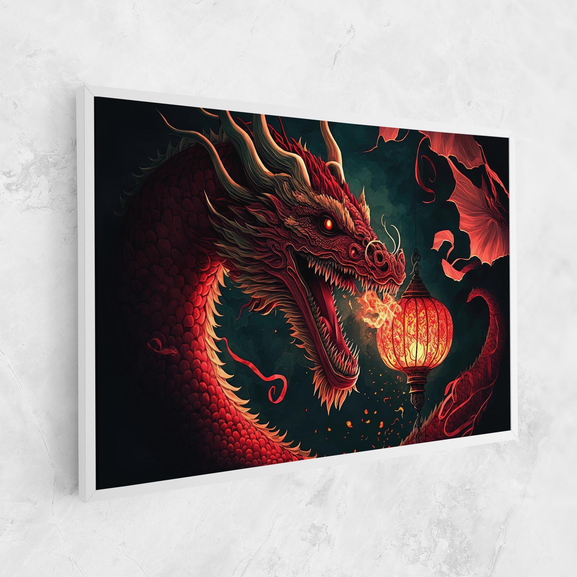 Vászonkép Red Fire Dragon mockup 1