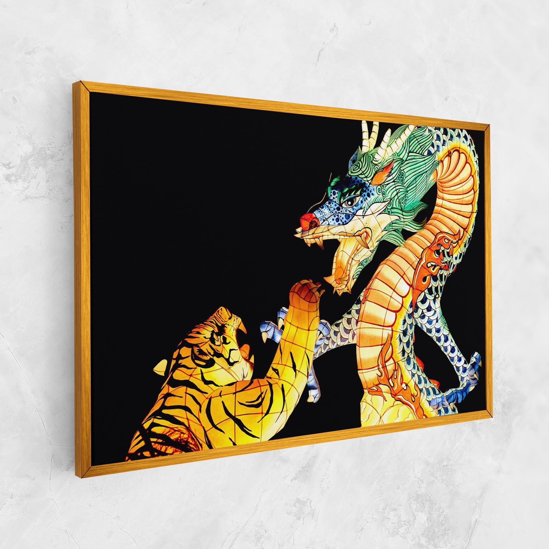 Vászonkép Chinese Dragon And Tiger mockup 1