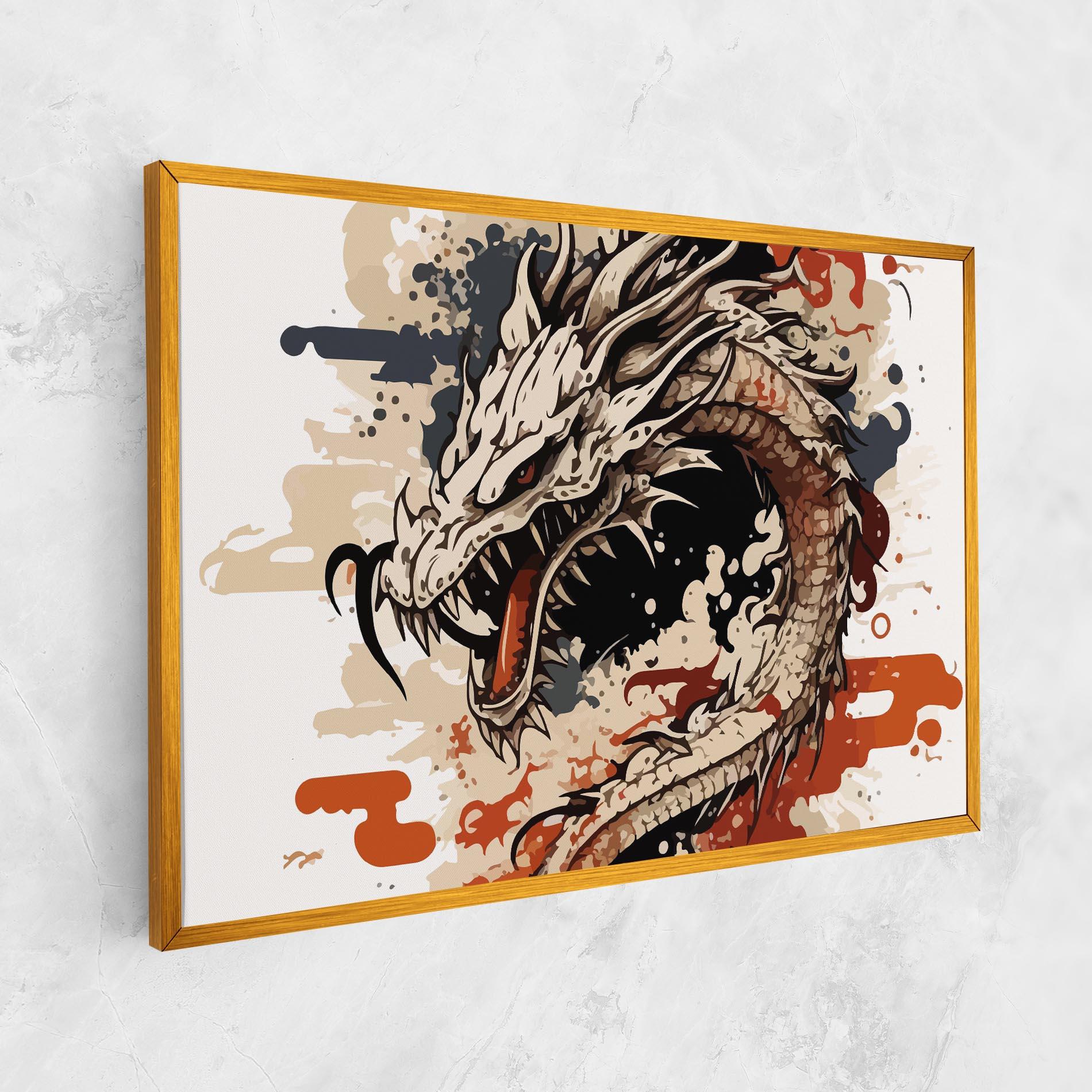 Vászonkép Cream Dragon Art mockup 1