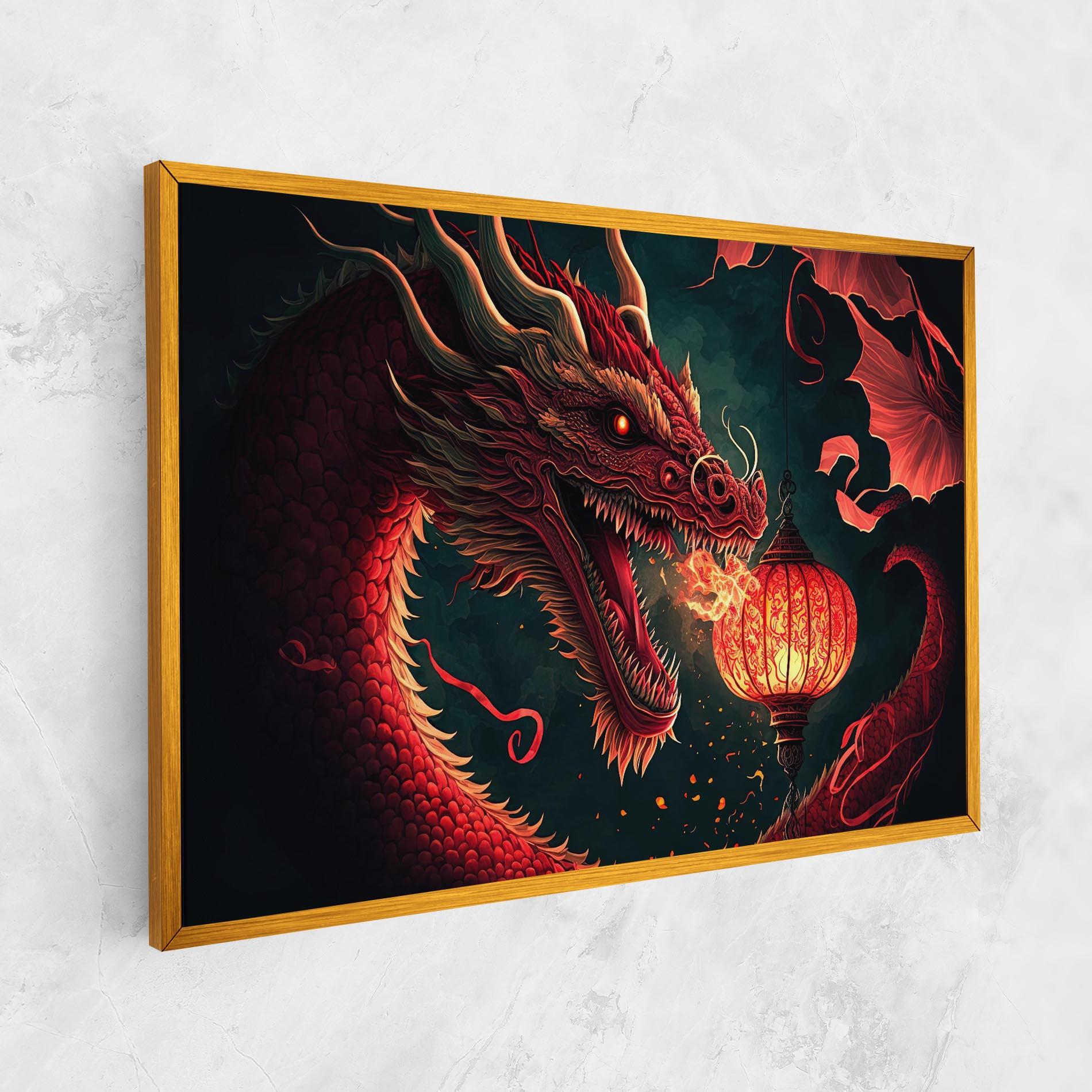 Vászonkép Red Fire Dragon mockup 1