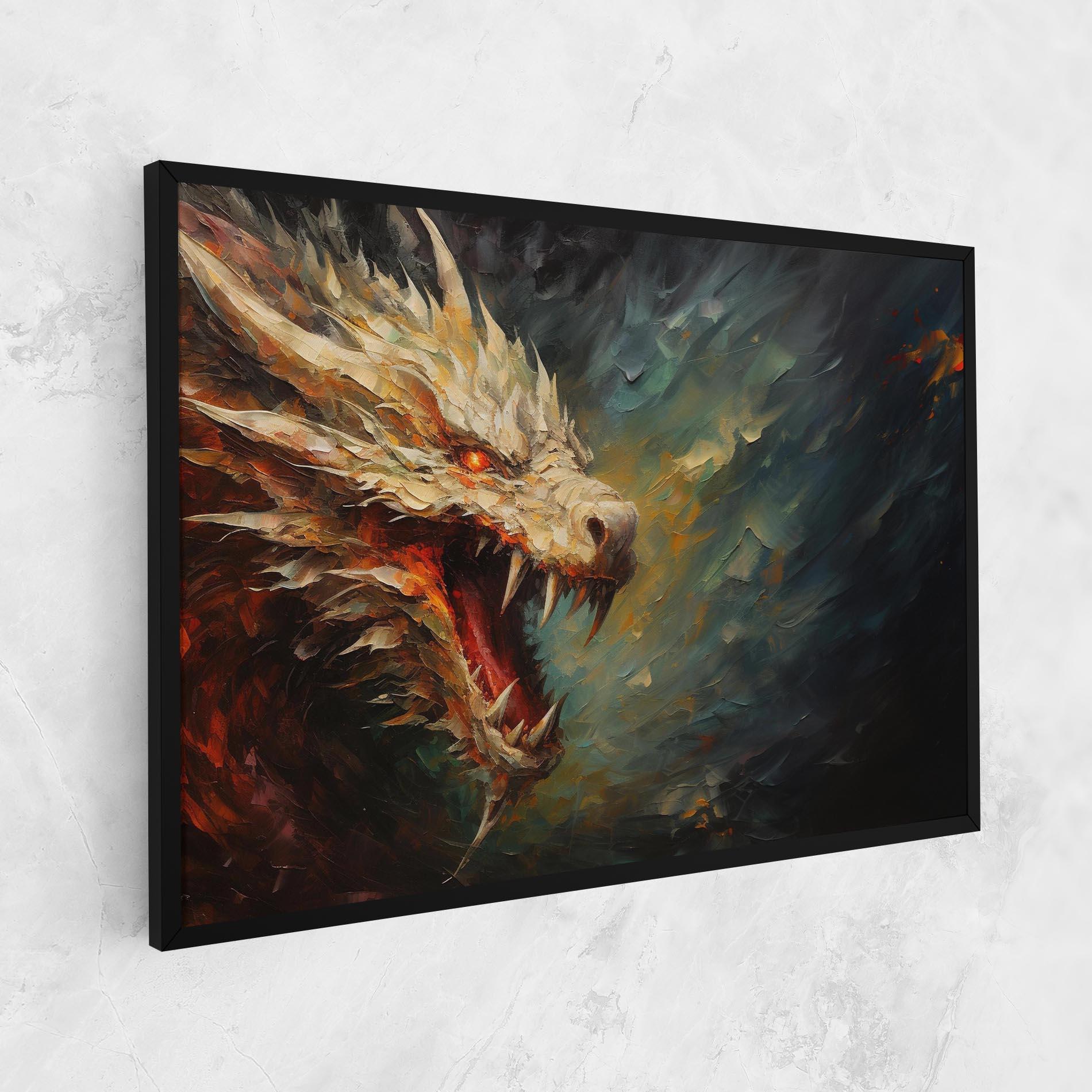 Vászonkép Angry Dragon Painting mockup 1
