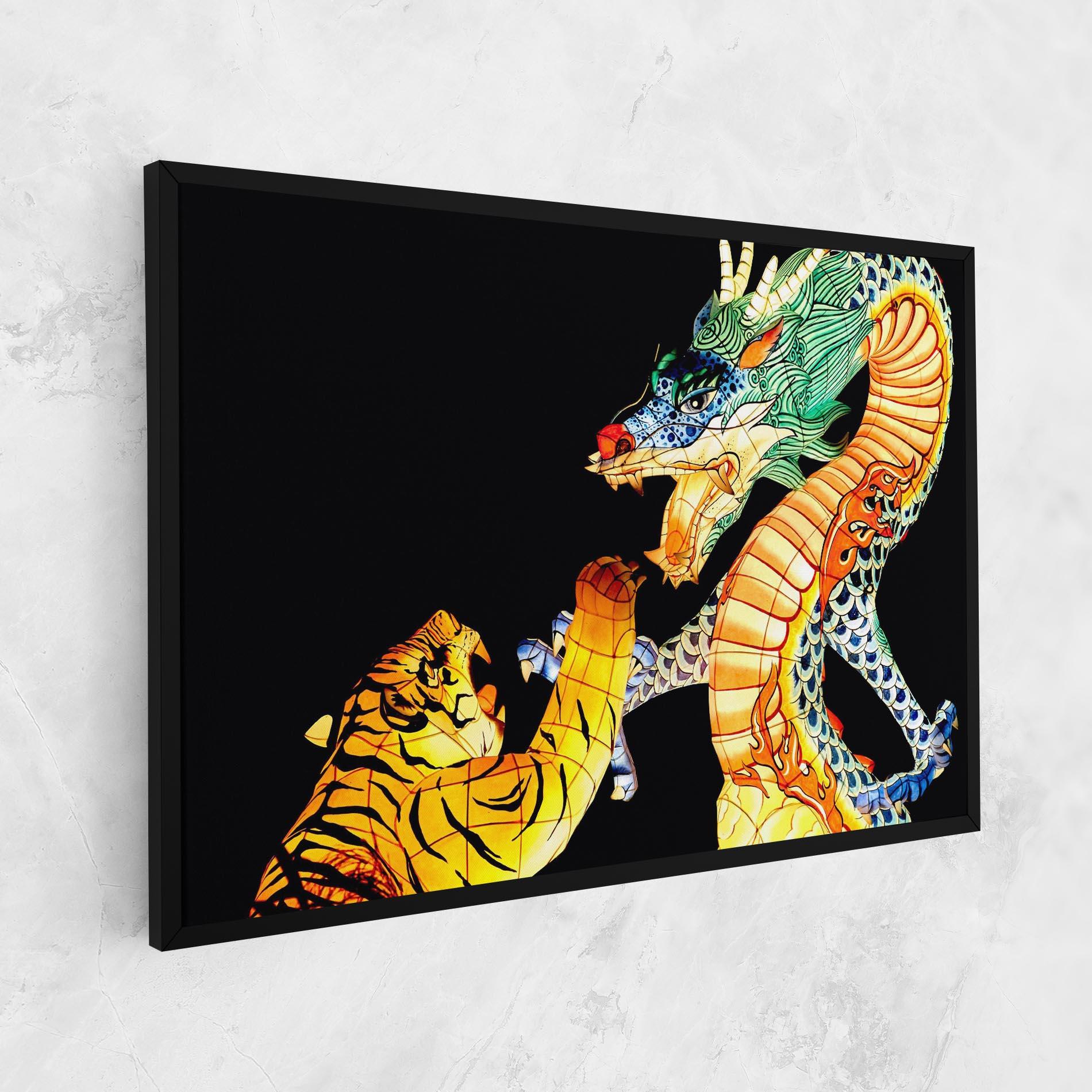 Vászonkép Chinese Dragon And Tiger mockup 1