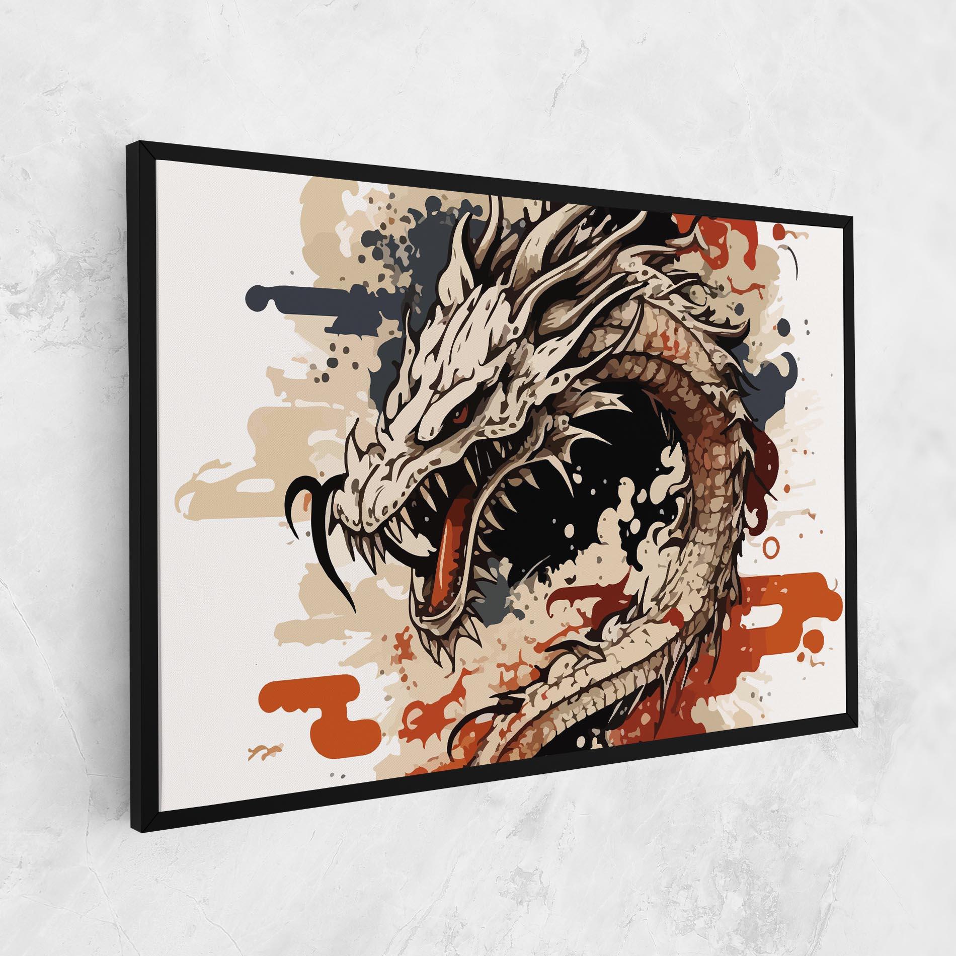 Vászonkép Cream Dragon Art mockup 1