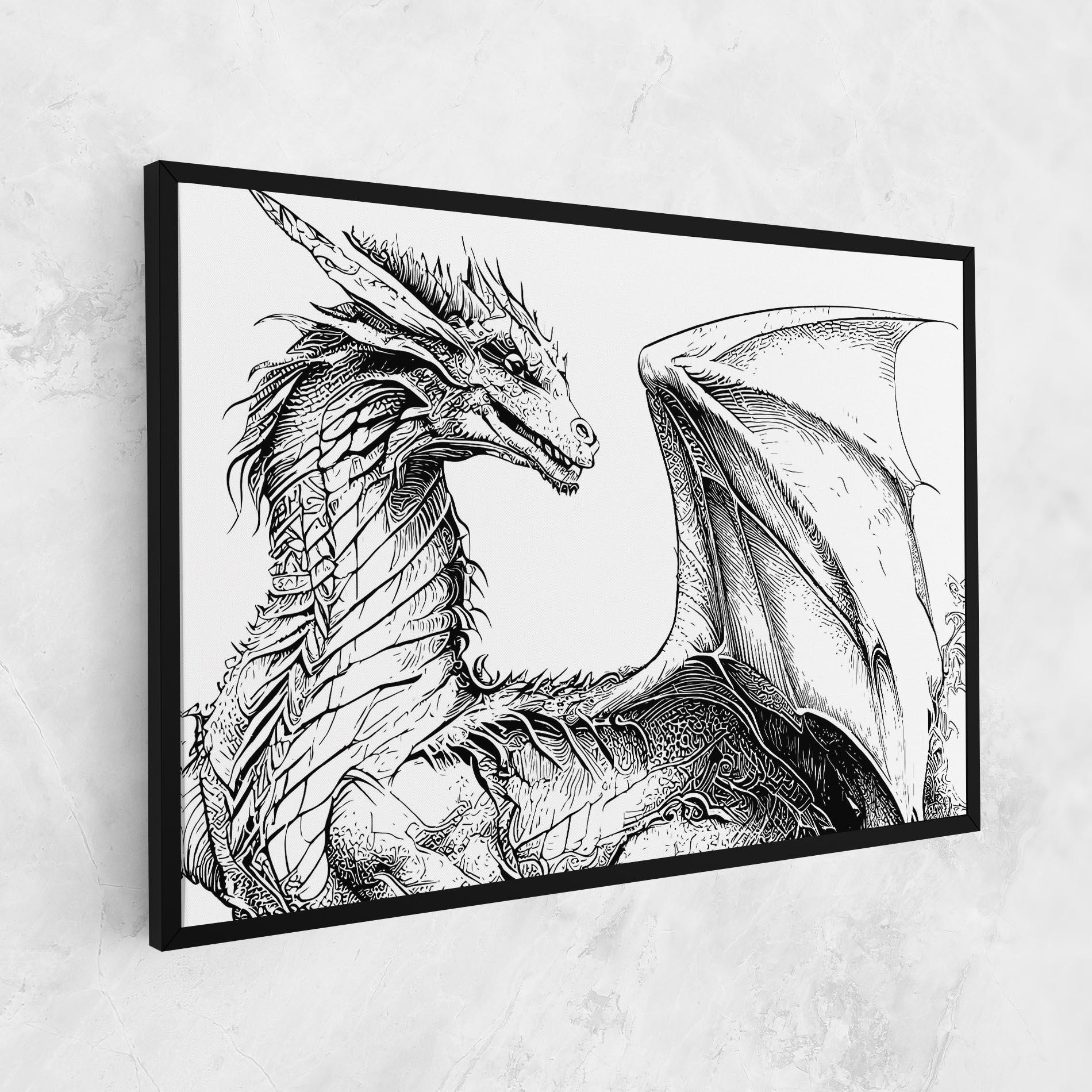 Vászonkép Dragon Sketch mockup 1