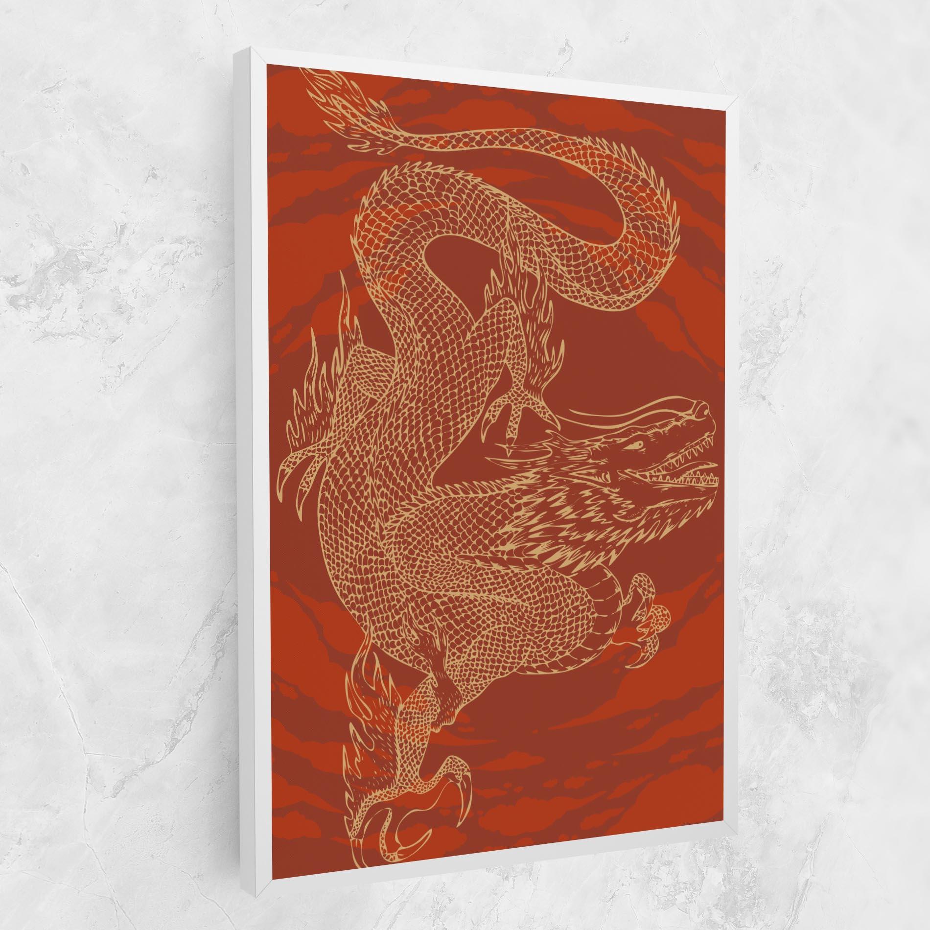 Vászonkép Chinese Dragon Red mockup 1