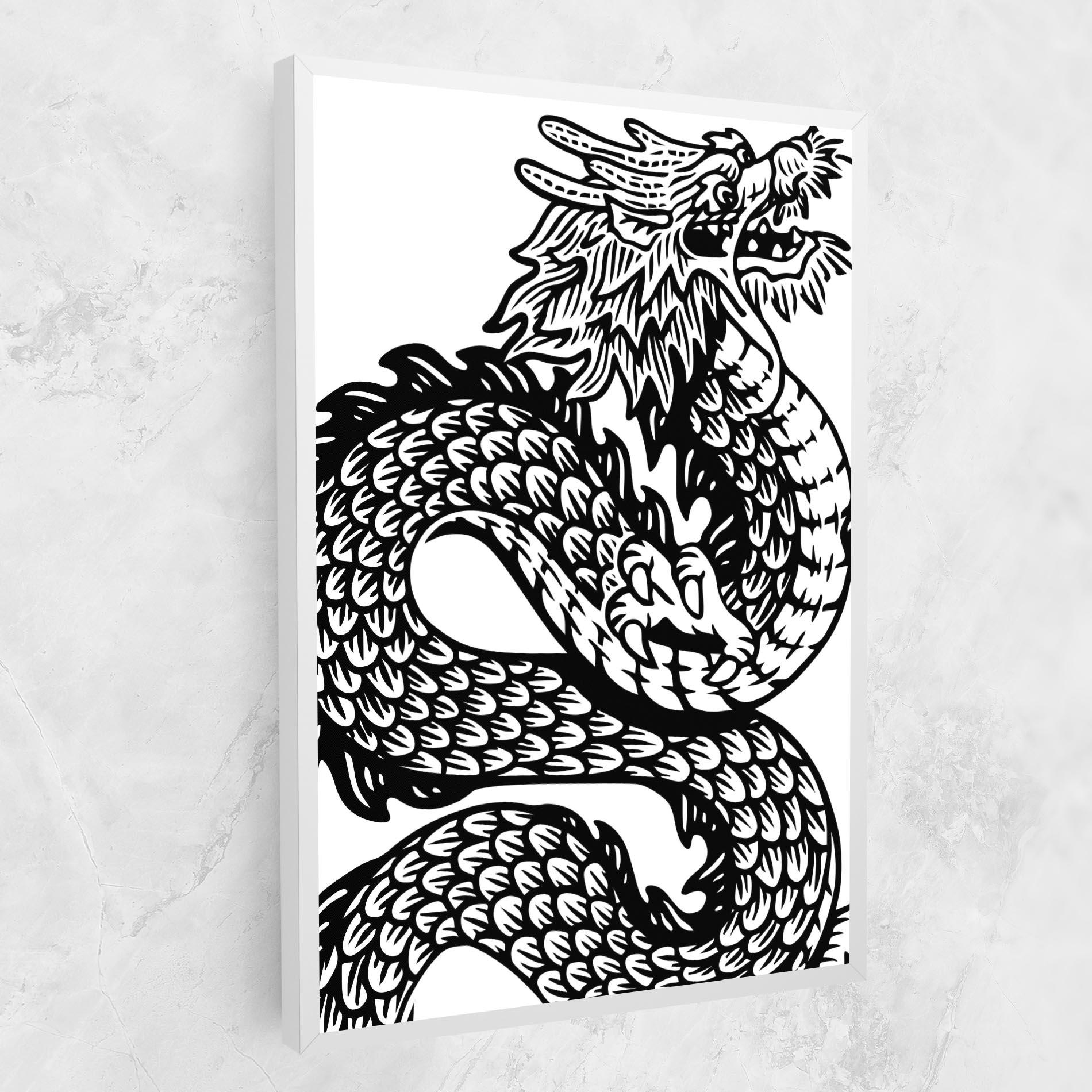 Vászonkép Dragon Black Line mockup 1