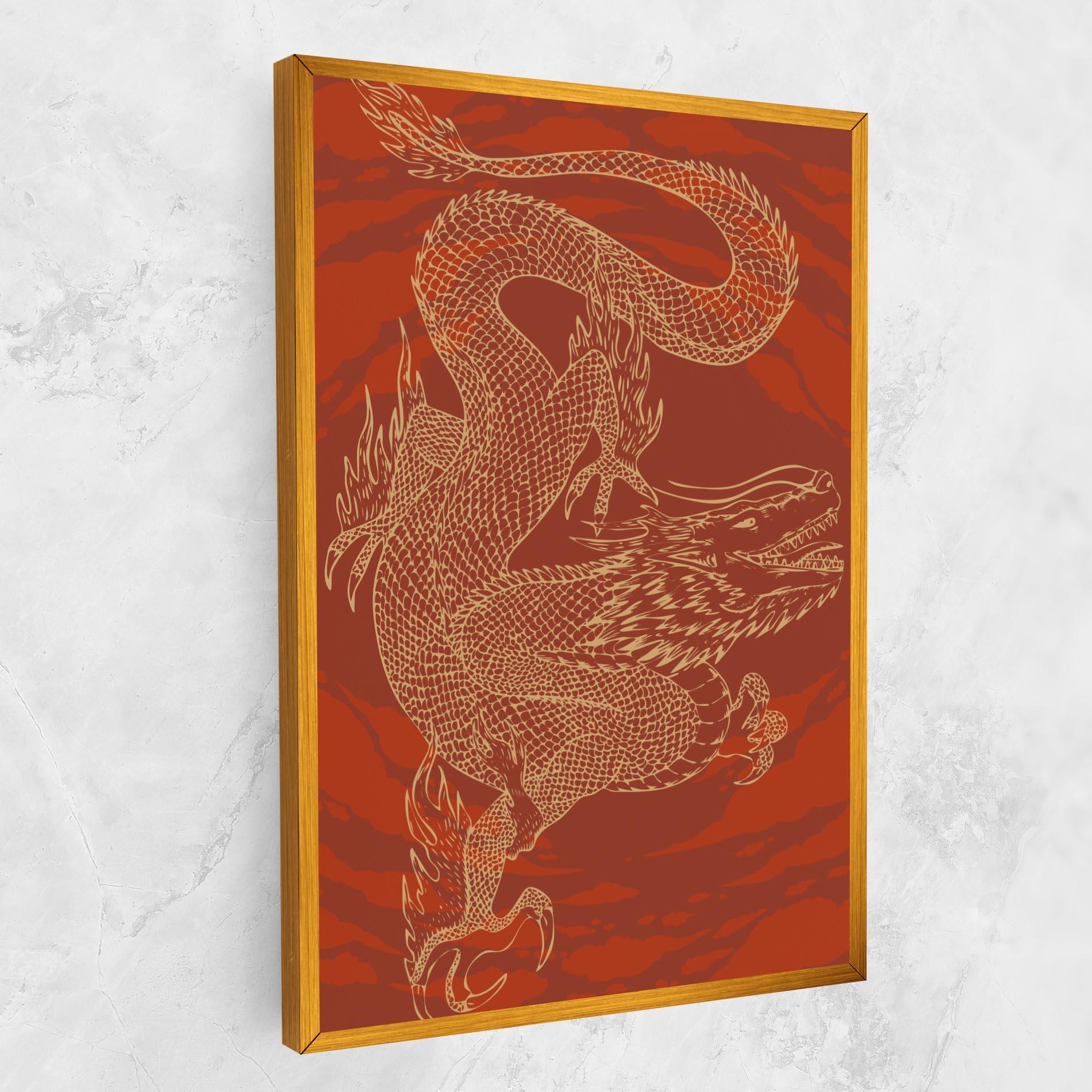 Vászonkép Chinese Dragon Red mockup 1