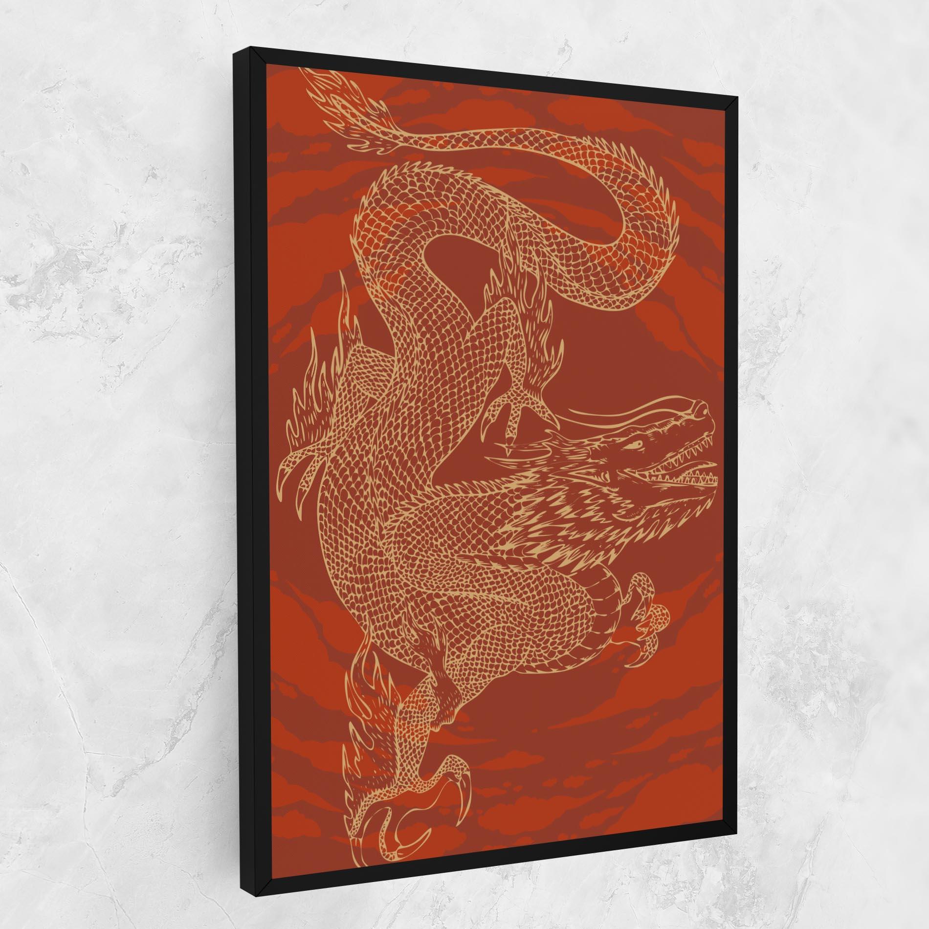 Vászonkép Chinese Dragon Red mockup 1