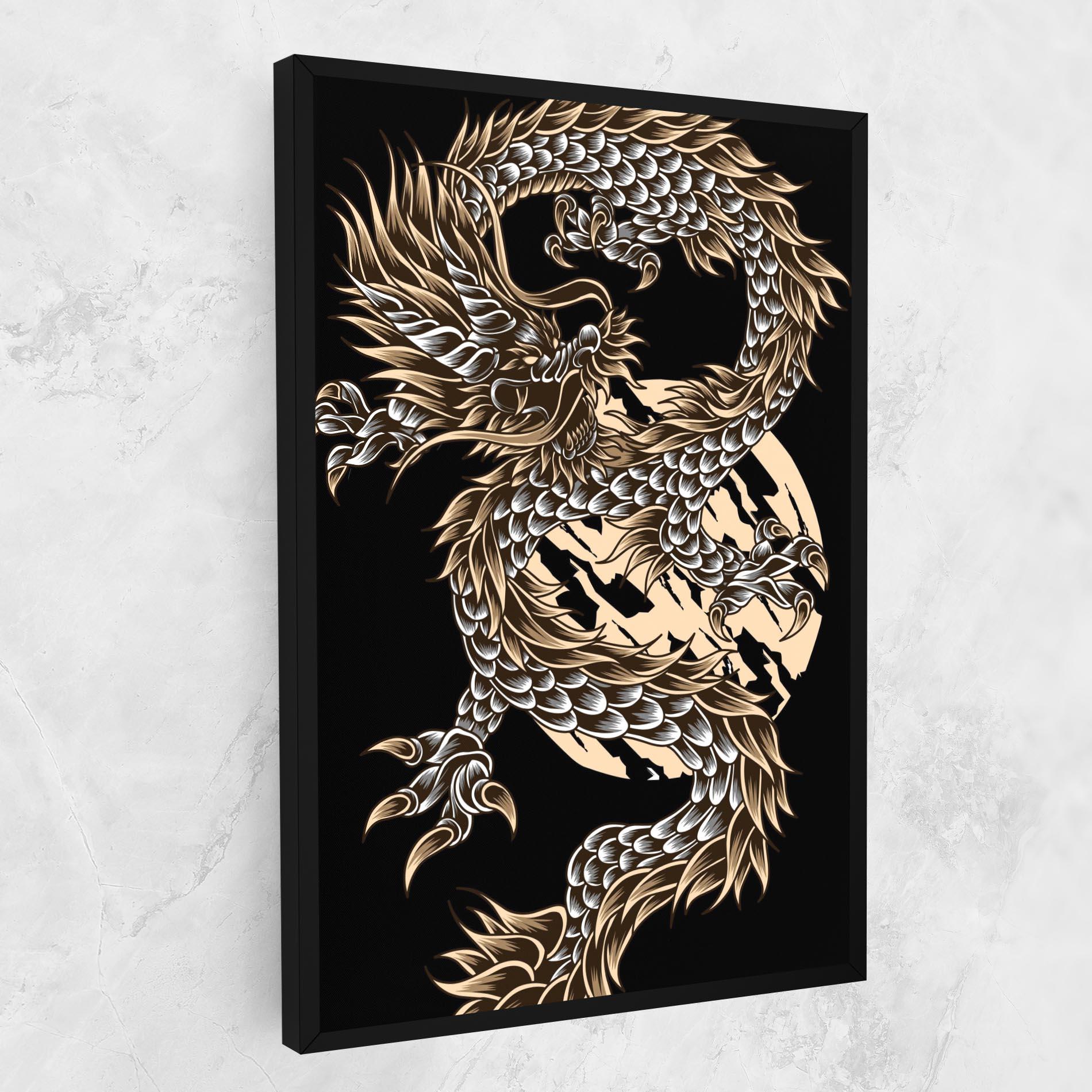 Vászonkép Cream Moon Dragon mockup 1