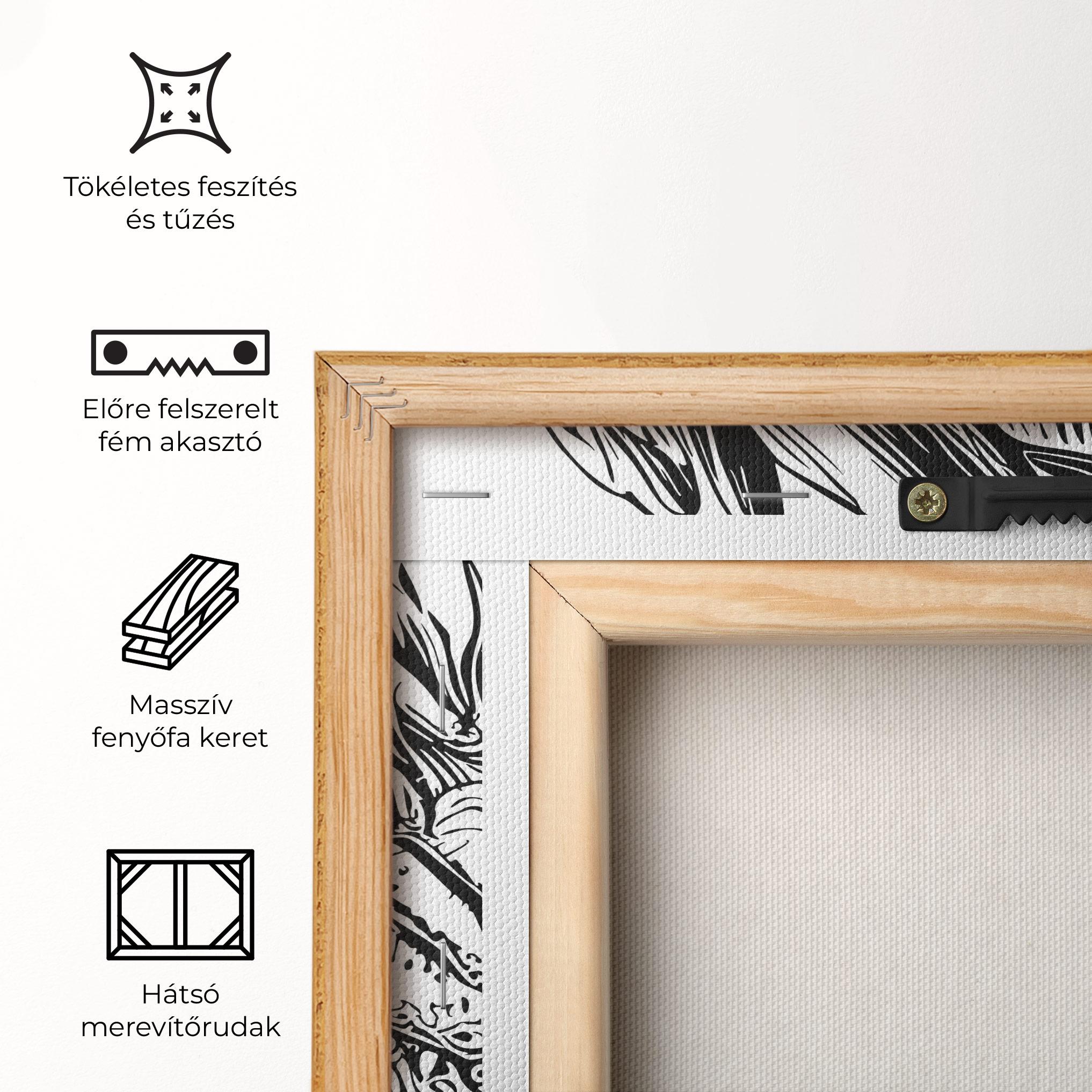 Vászonkép Black Line Dragon mockup 5