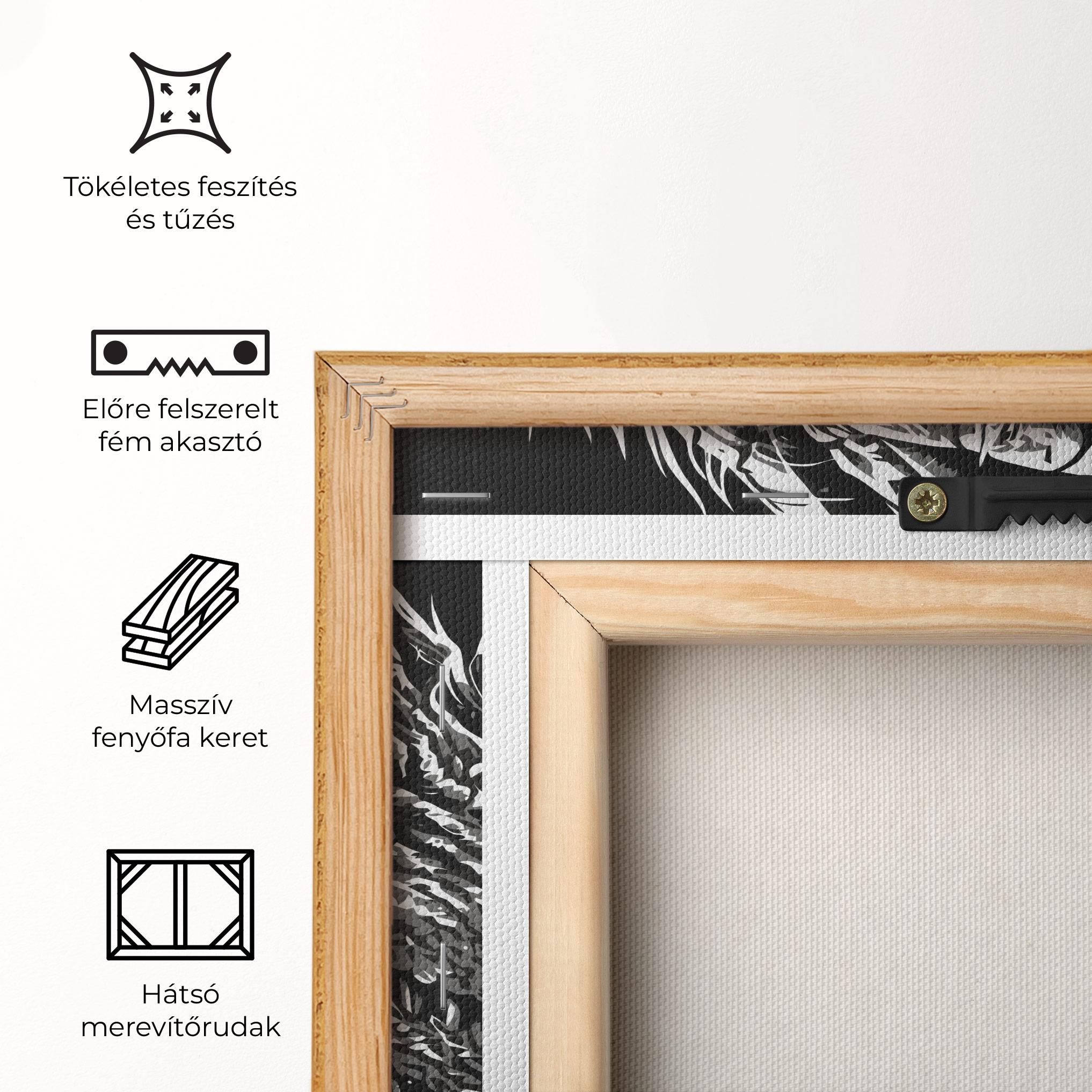 Vászonkép Grey White Dragon mockup 5