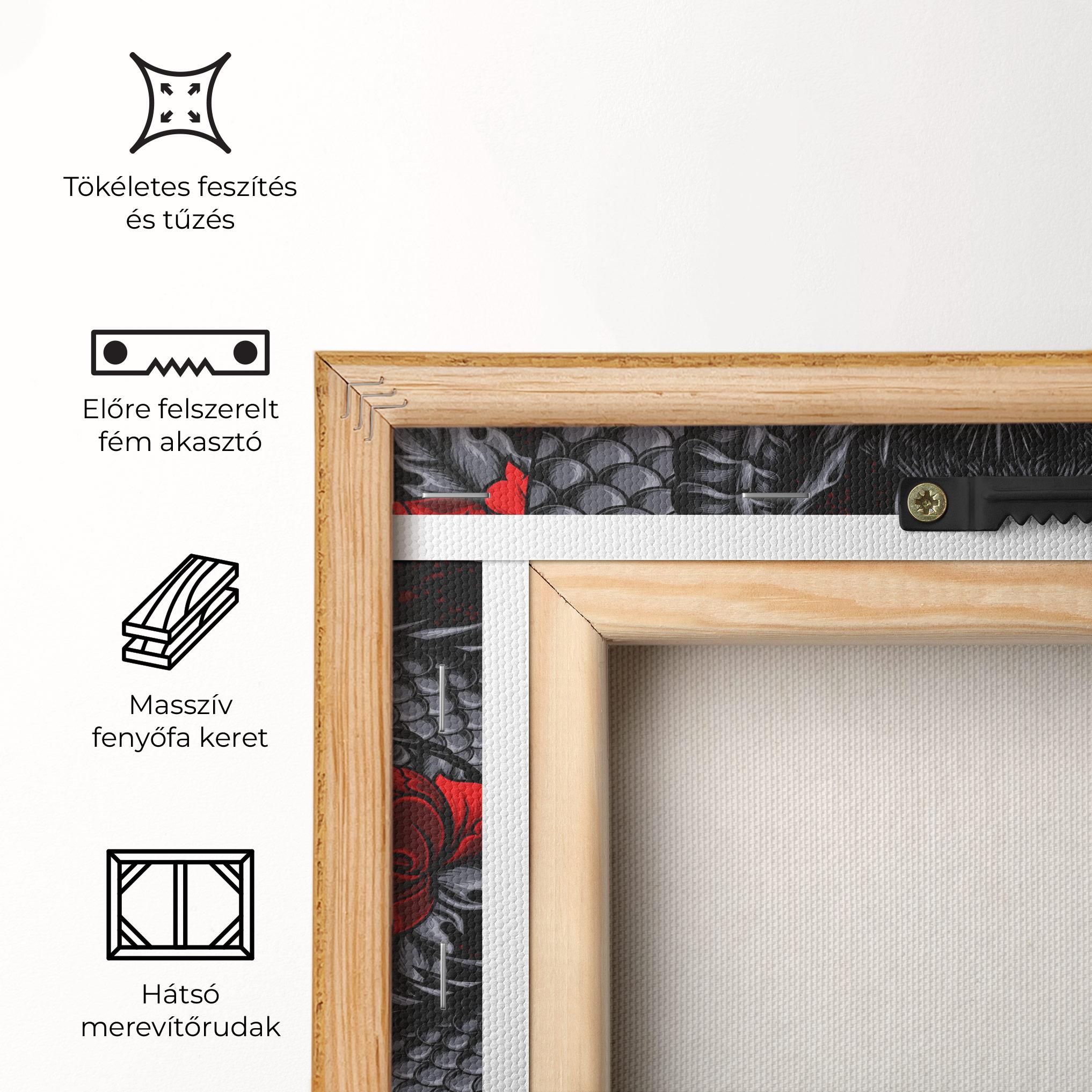 Vászonkép Red Flower Dragon mockup 5