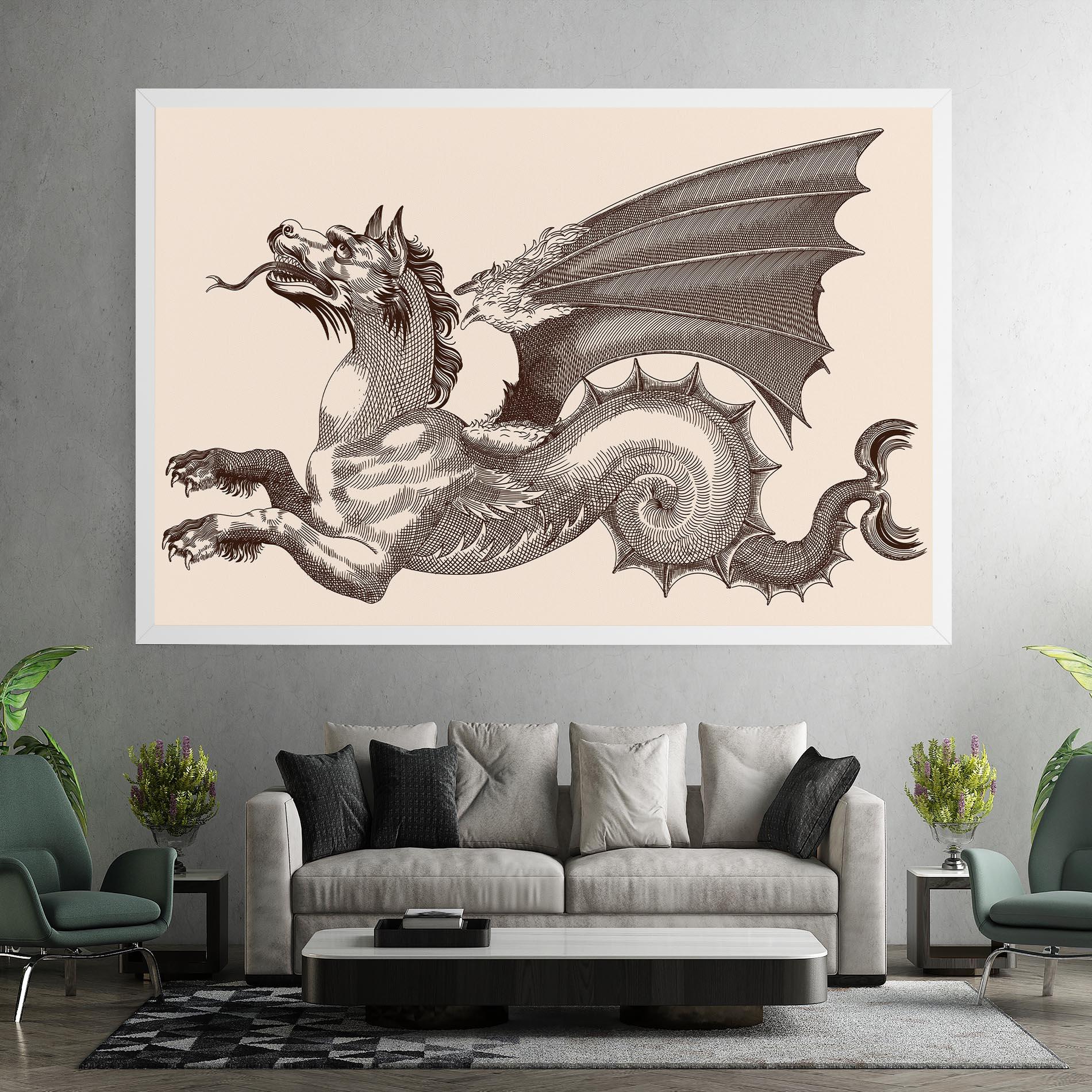 Vászonkép Brown Dragon mockup 7