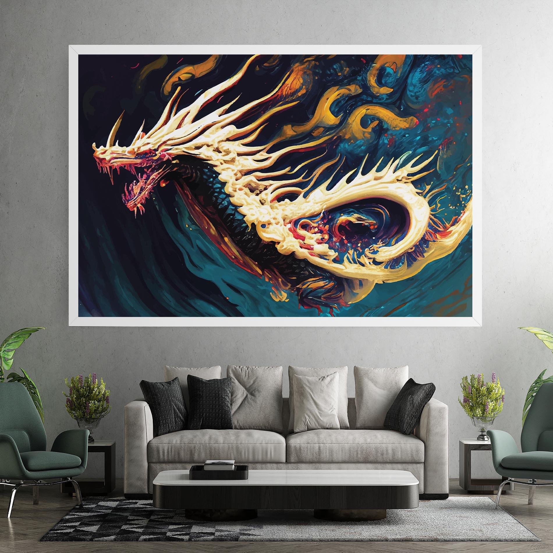 Vászonkép Flying Acrylic Dragon mockup 7