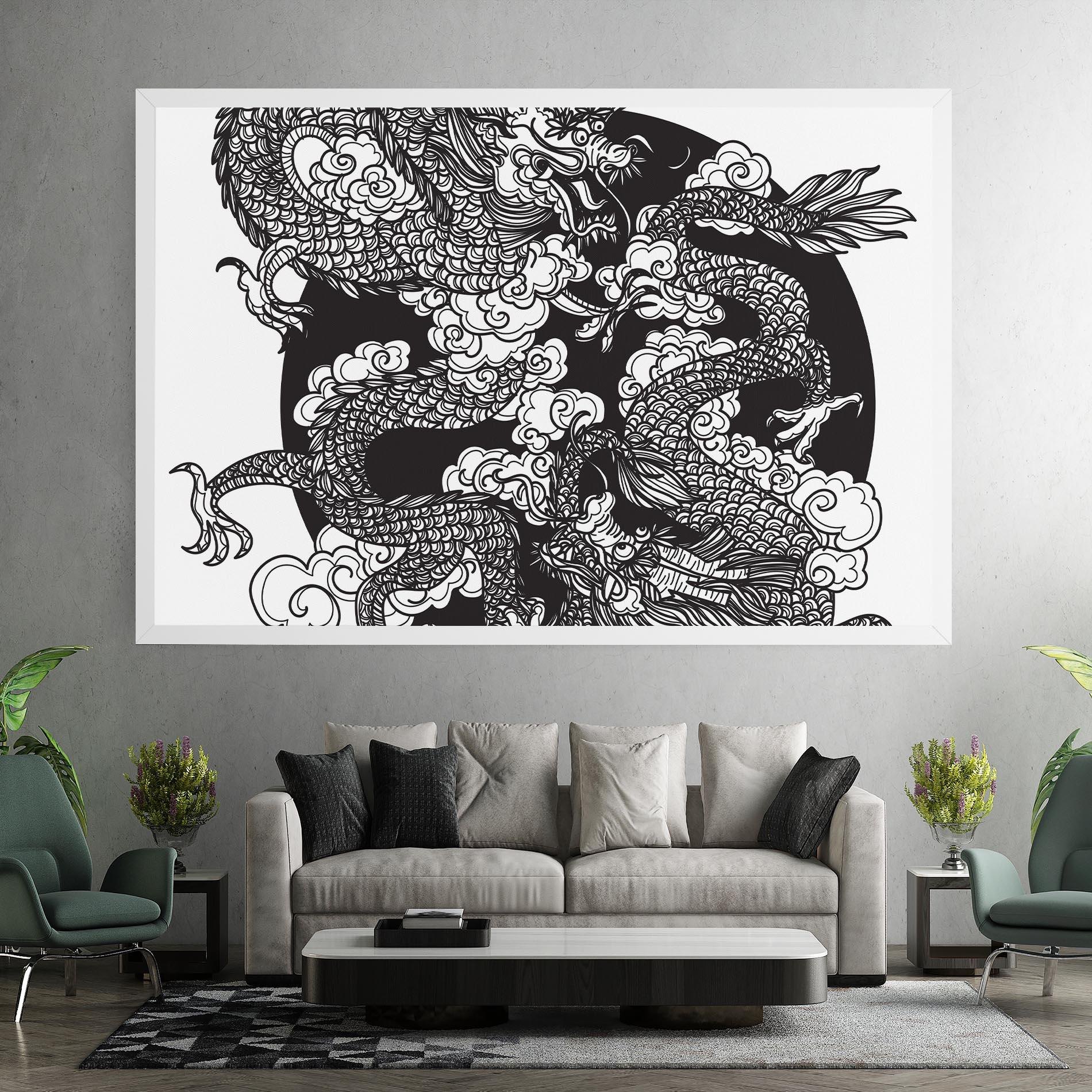 Vászonkép Grey Moon Dragon mockup 7