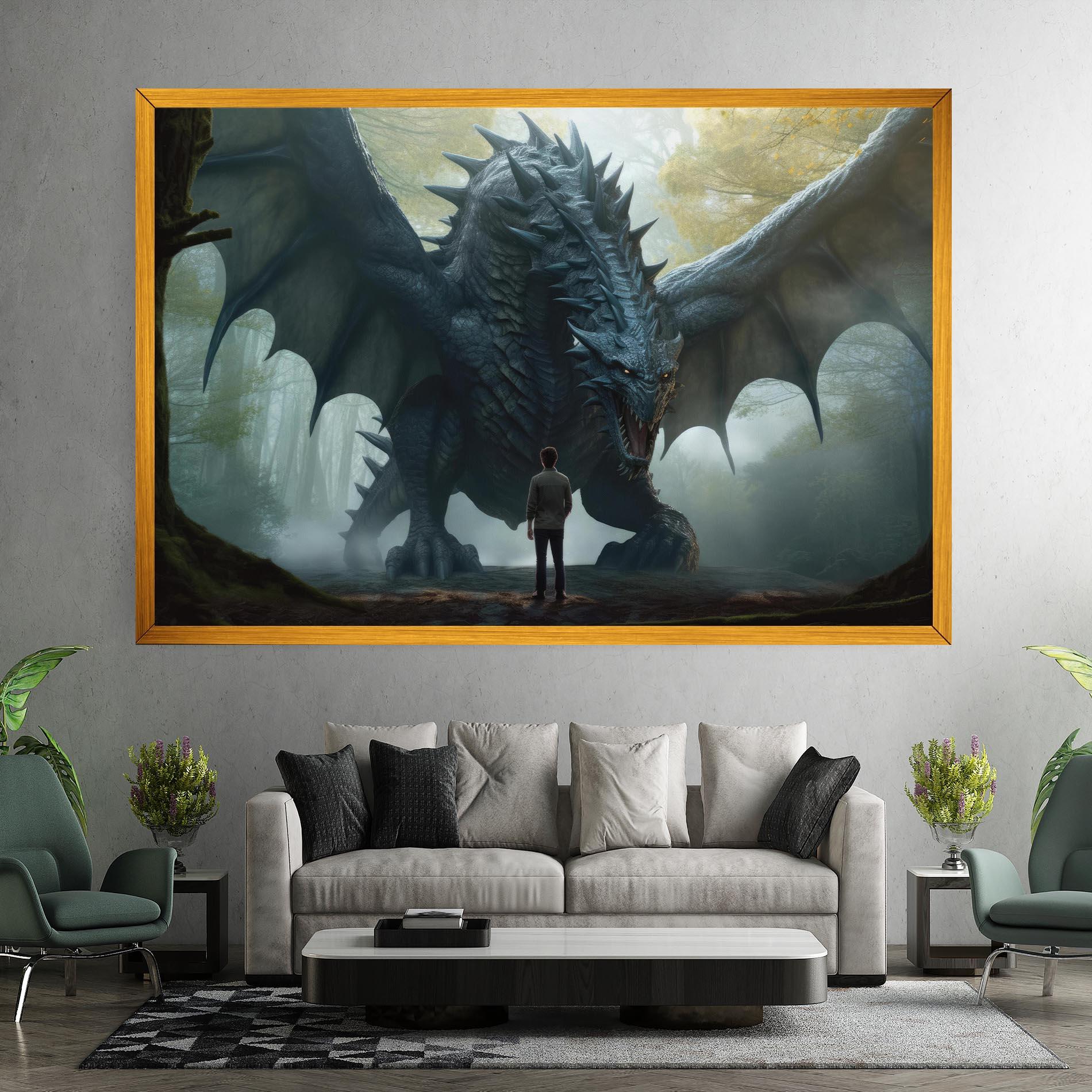 Vászonkép Huge Dragon Fantasy mockup 7