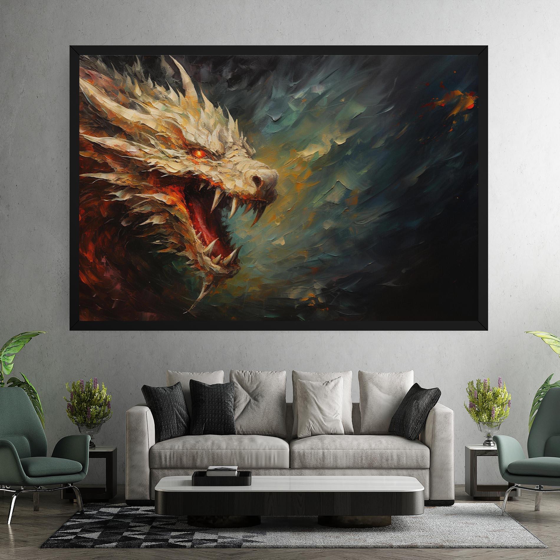 Vászonkép Angry Dragon Painting mockup 7