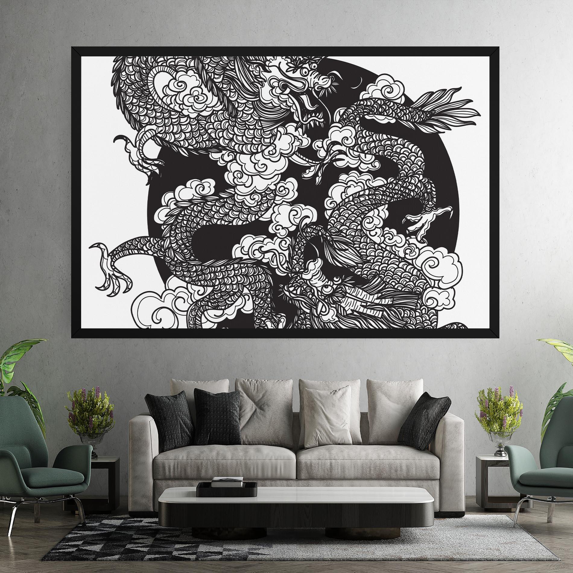 Vászonkép Grey Moon Dragon mockup 7