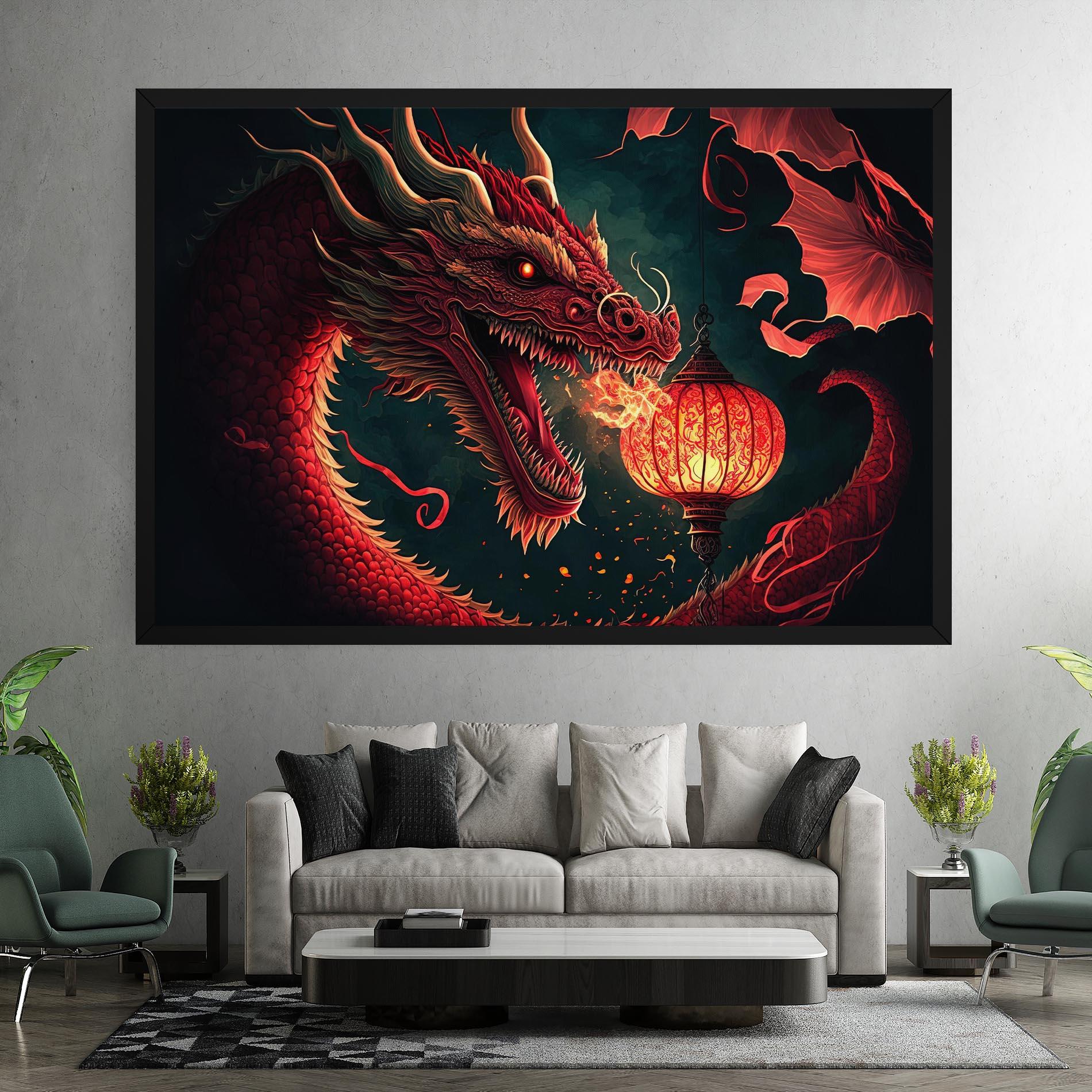 Vászonkép Red Fire Dragon mockup 7