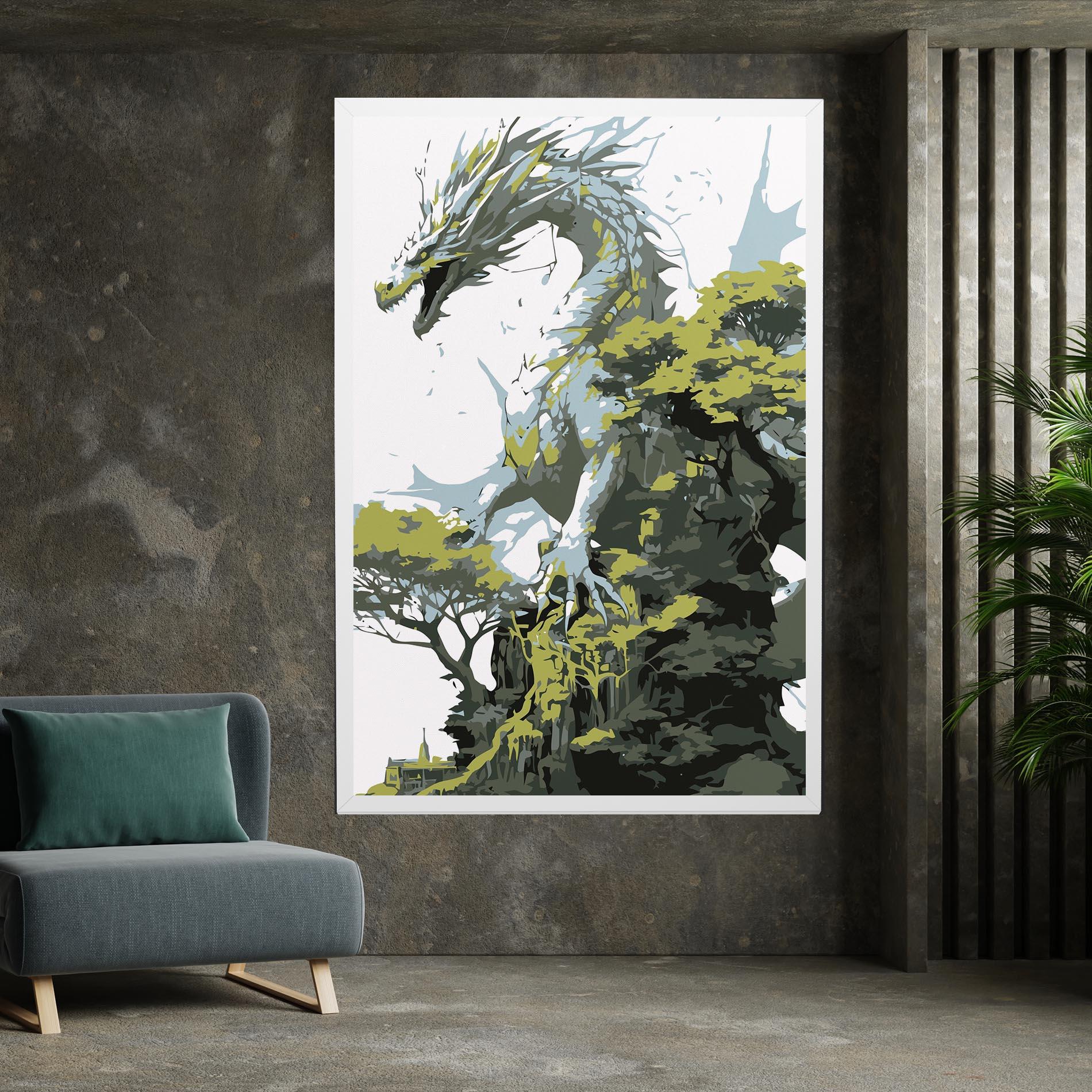 Vászonkép Grey Nature Dragon mockup 7