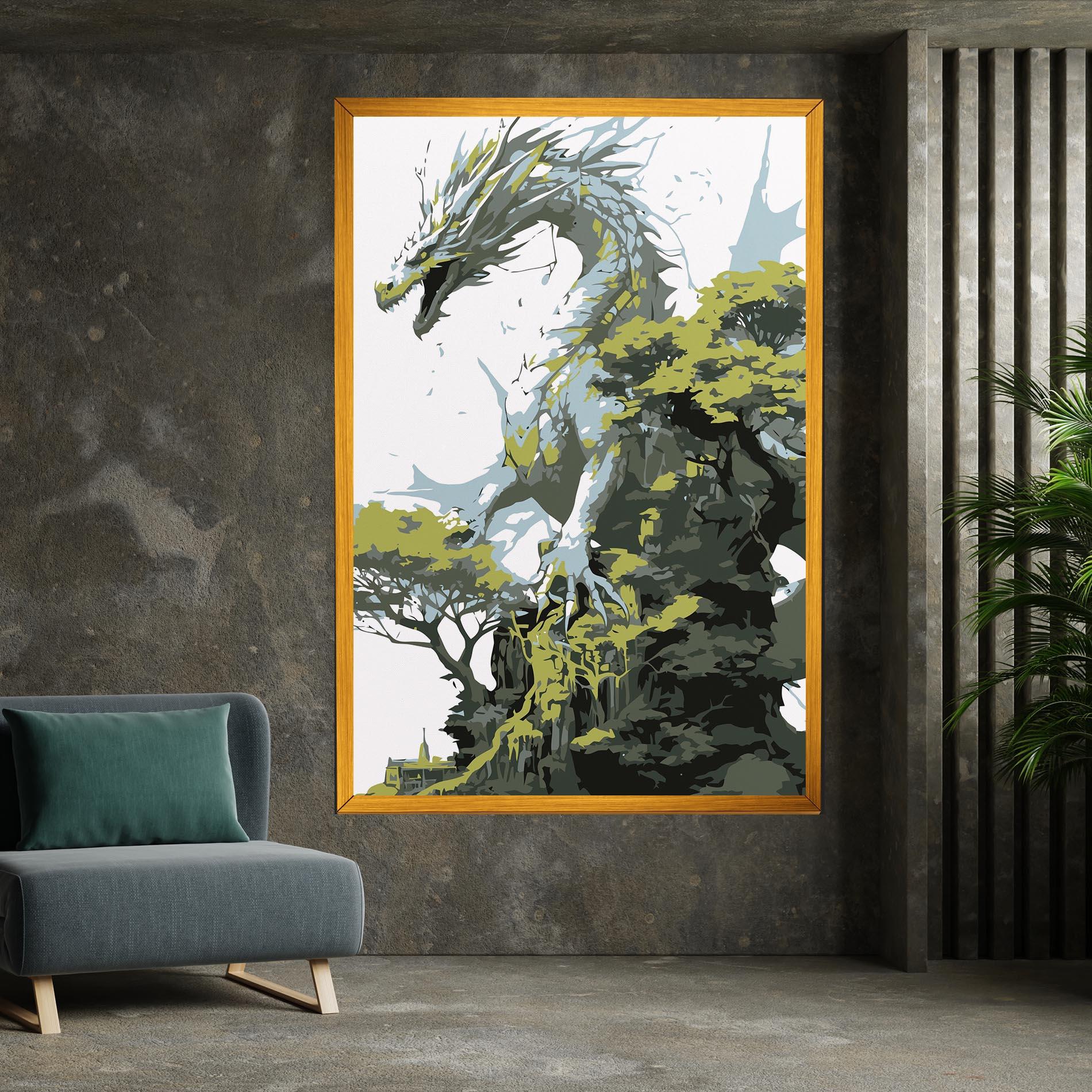 Vászonkép Grey Nature Dragon mockup 7
