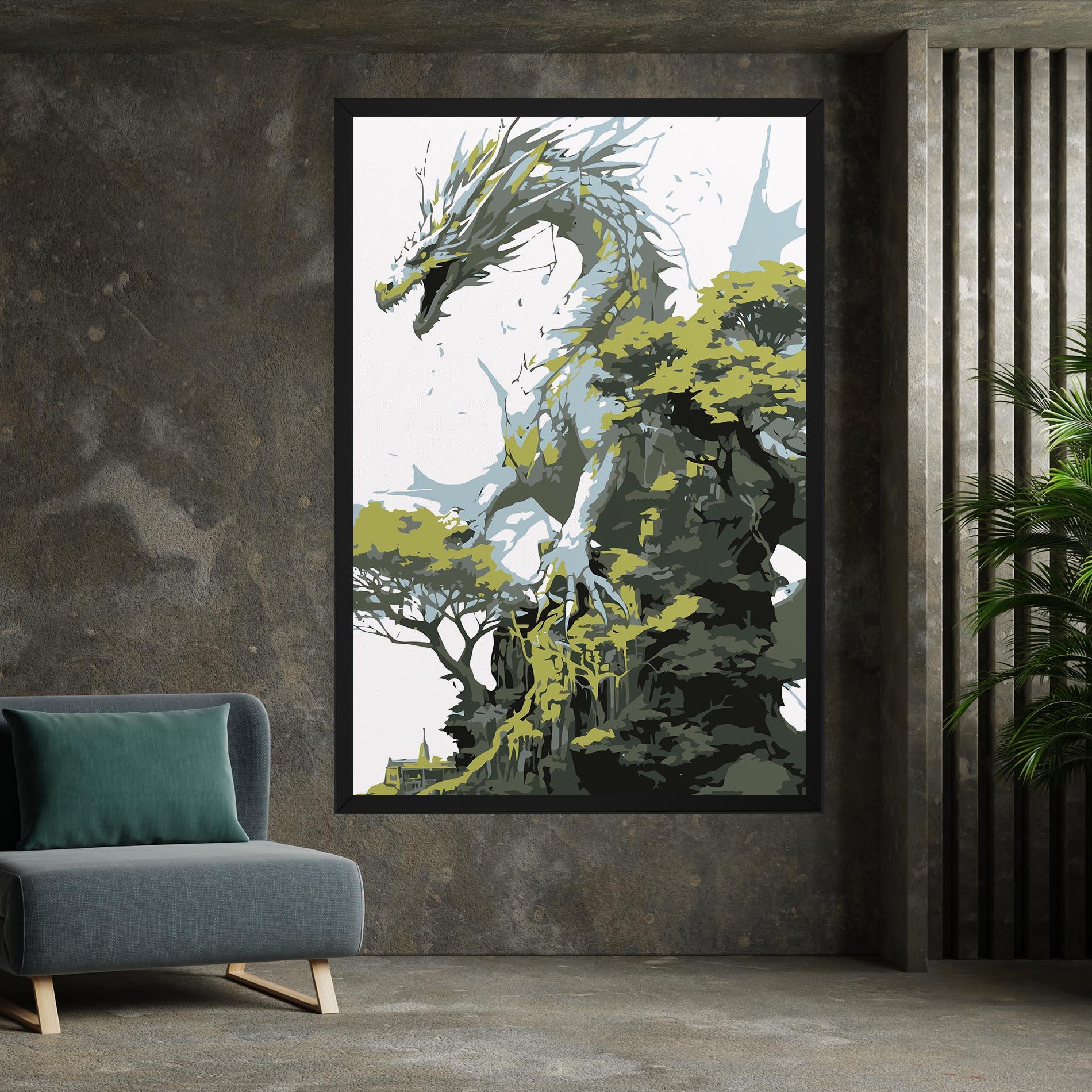 Vászonkép Grey Nature Dragon mockup 7