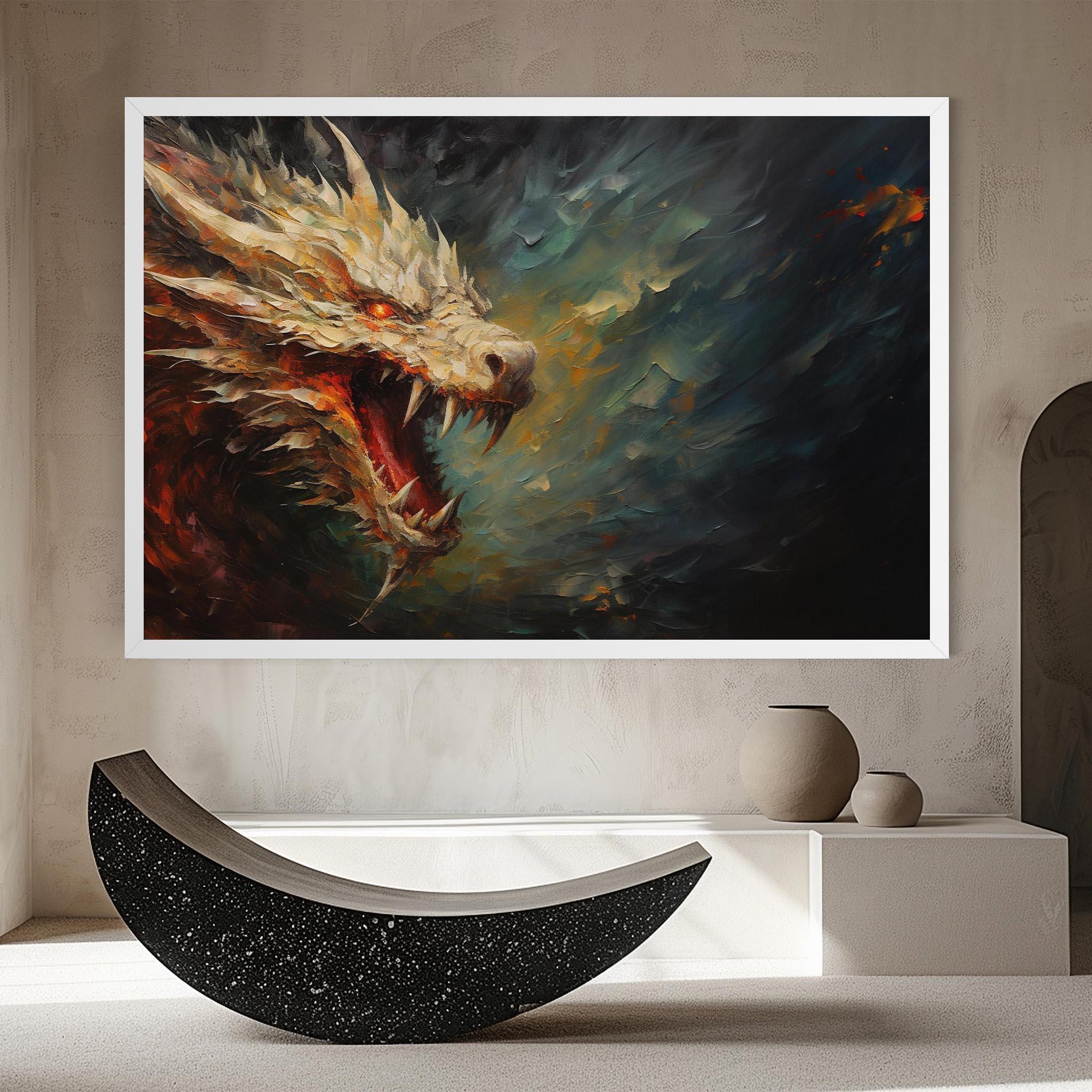 Vászonkép Angry Dragon Painting mockup 8