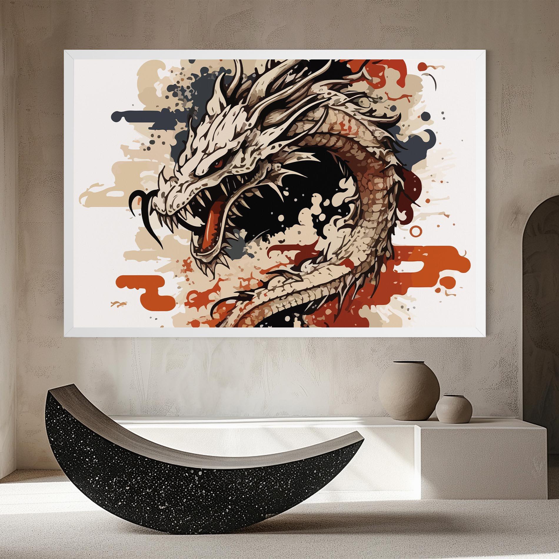 Vászonkép Cream Dragon Art mockup 8