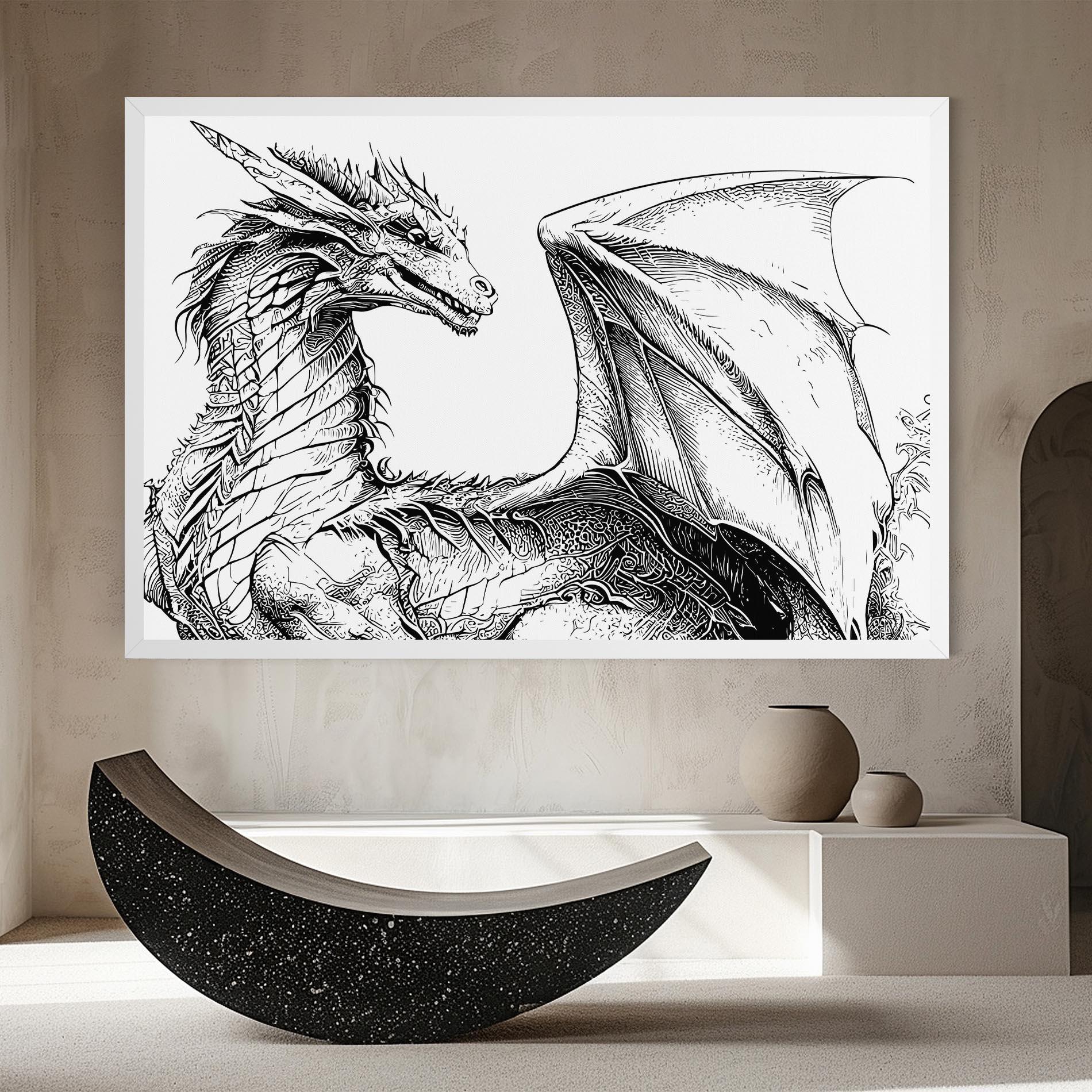 Vászonkép Dragon Sketch mockup 8