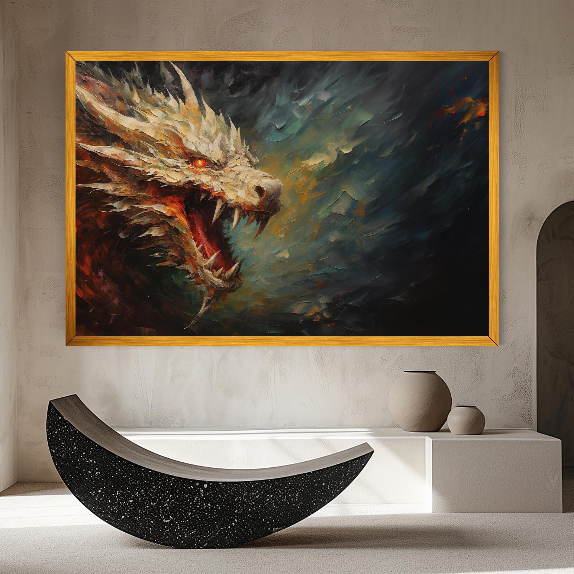 Vászonkép Angry Dragon Painting mockup 8