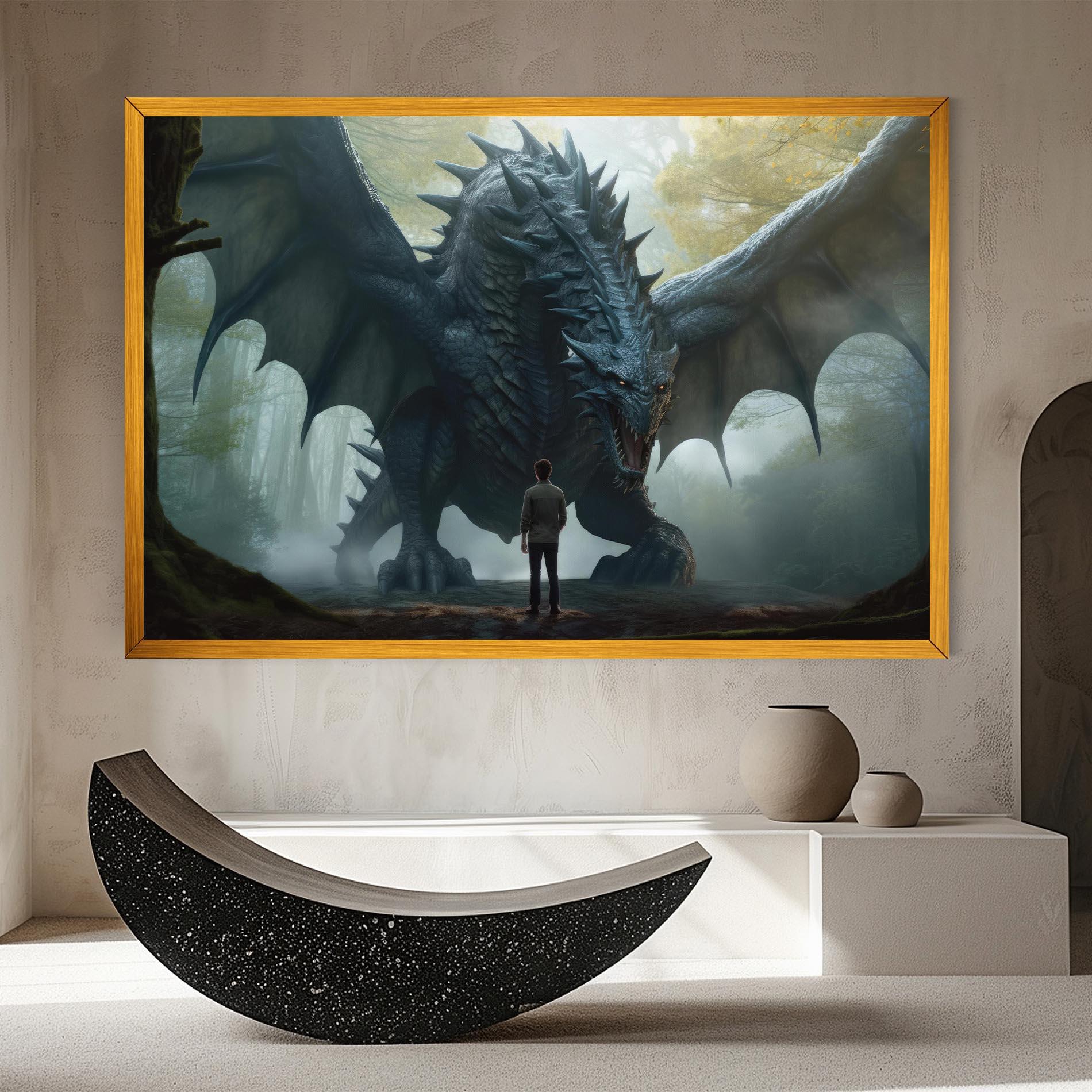 Vászonkép Huge Dragon Fantasy mockup 8