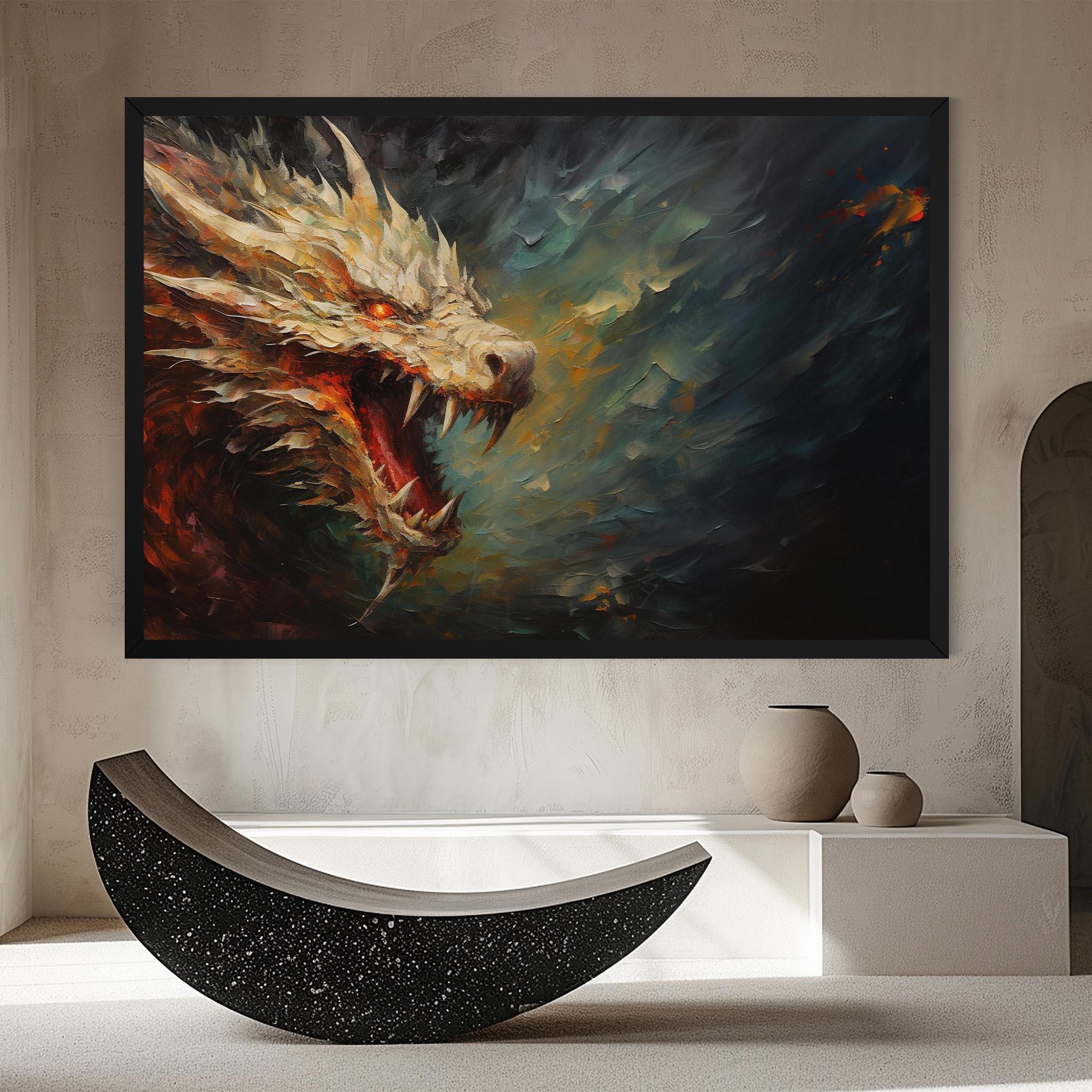 Vászonkép Angry Dragon Painting mockup 8