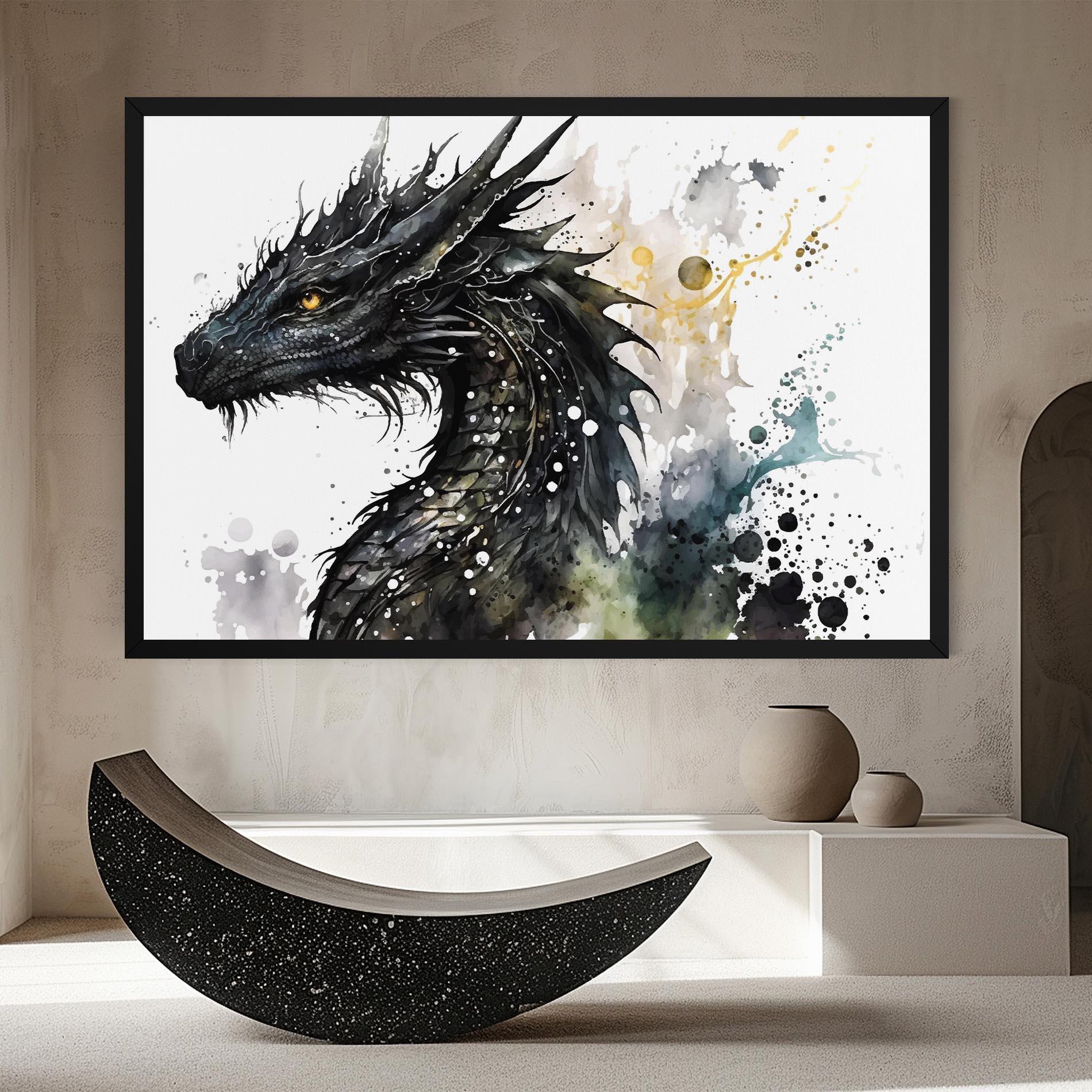 Vászonkép Black Dragon Art mockup 8