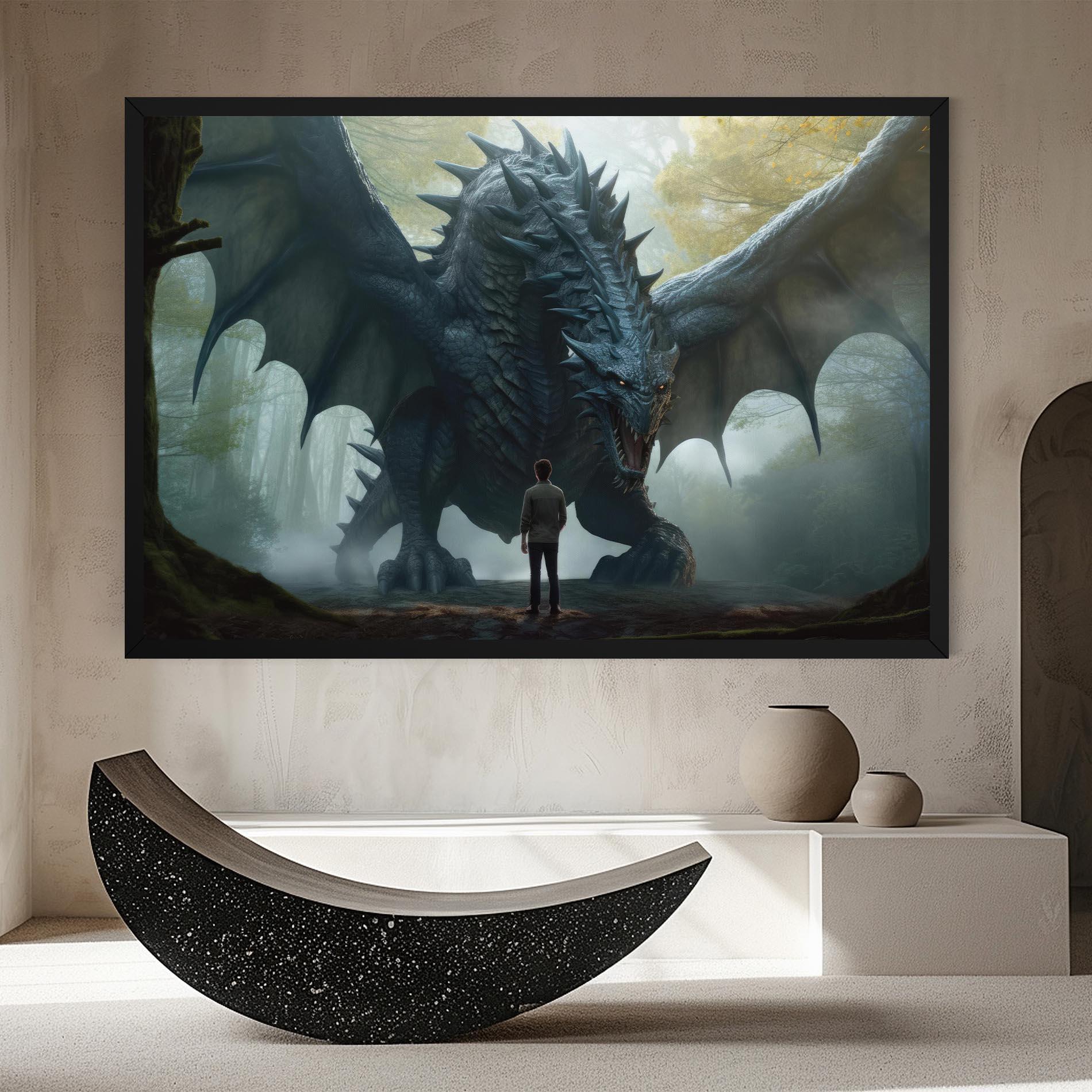 Vászonkép Huge Dragon Fantasy mockup 8