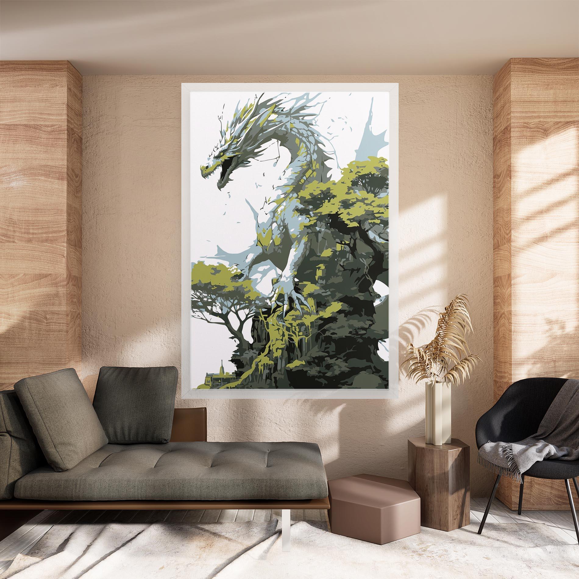 Vászonkép Grey Nature Dragon mockup 8