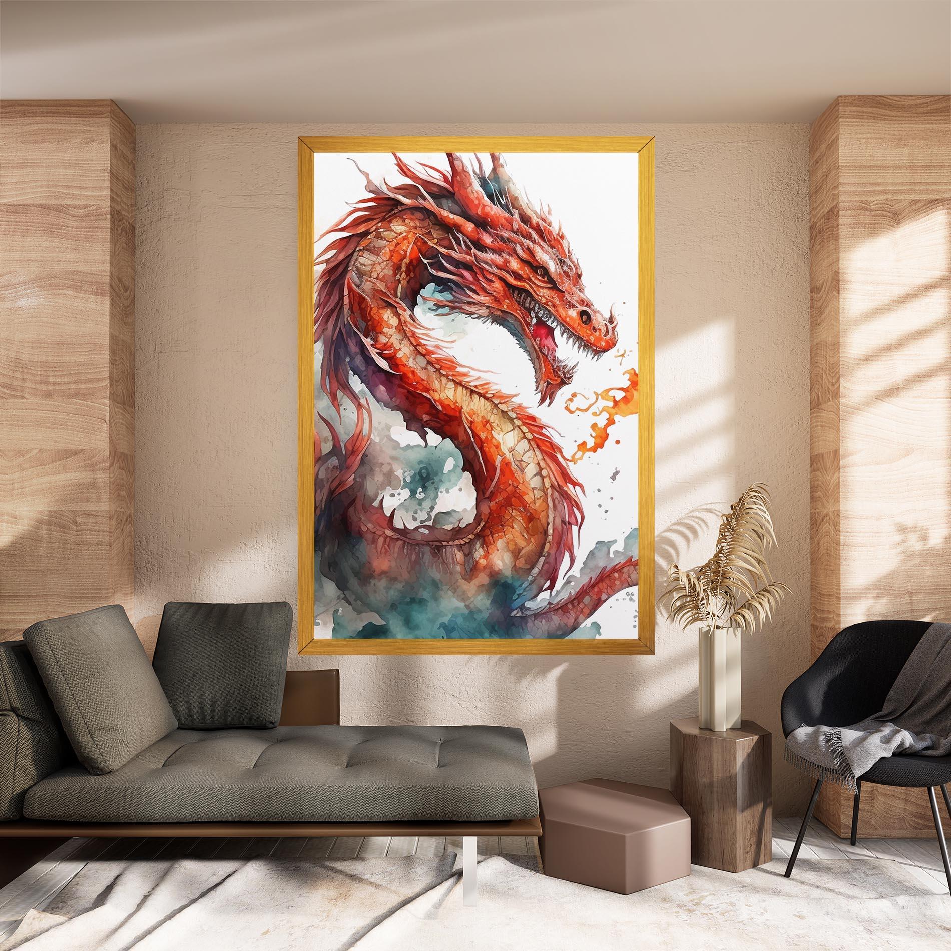 Vászonkép Fire Dragon mockup 8