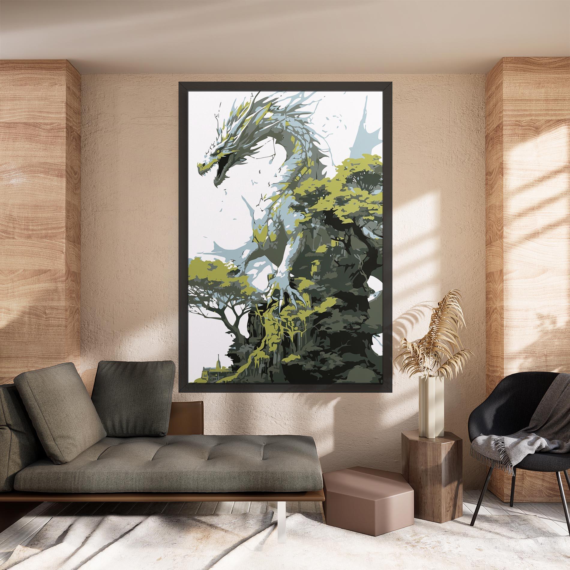 Vászonkép Grey Nature Dragon mockup 8