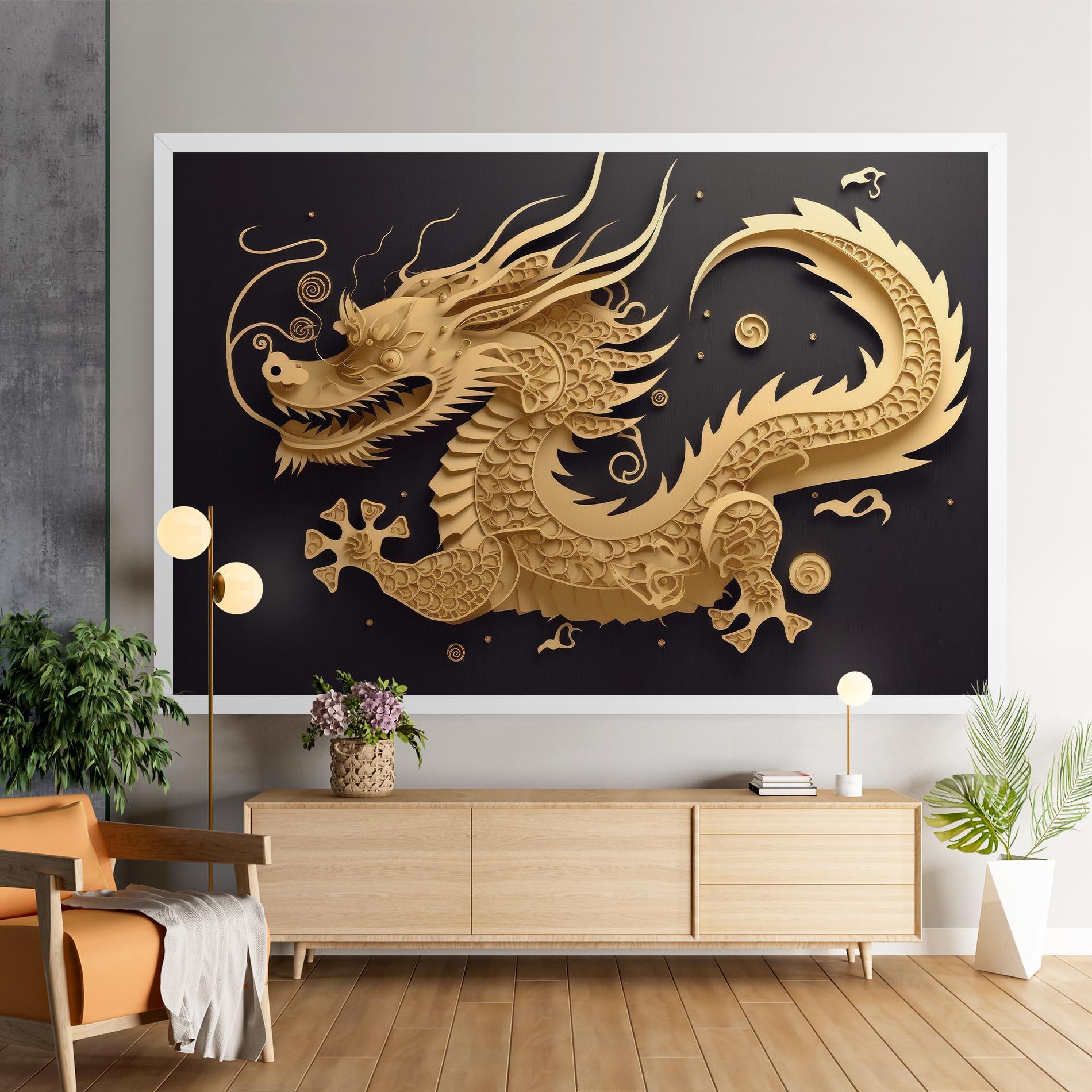 Vászonkép Dragon Zodiac Sign mockup 9