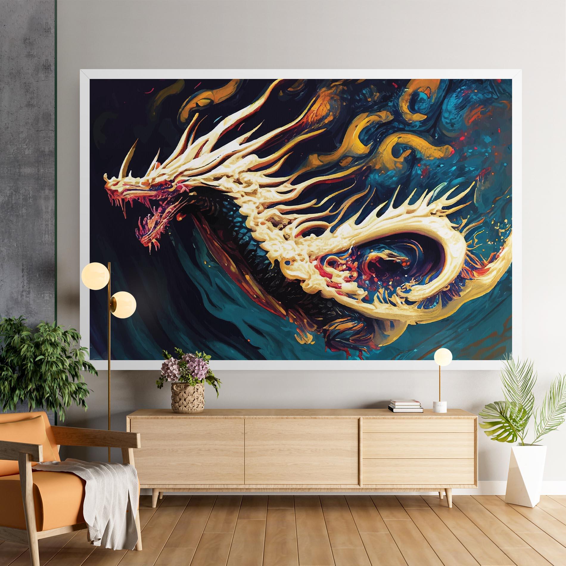 Vászonkép Flying Acrylic Dragon mockup 9