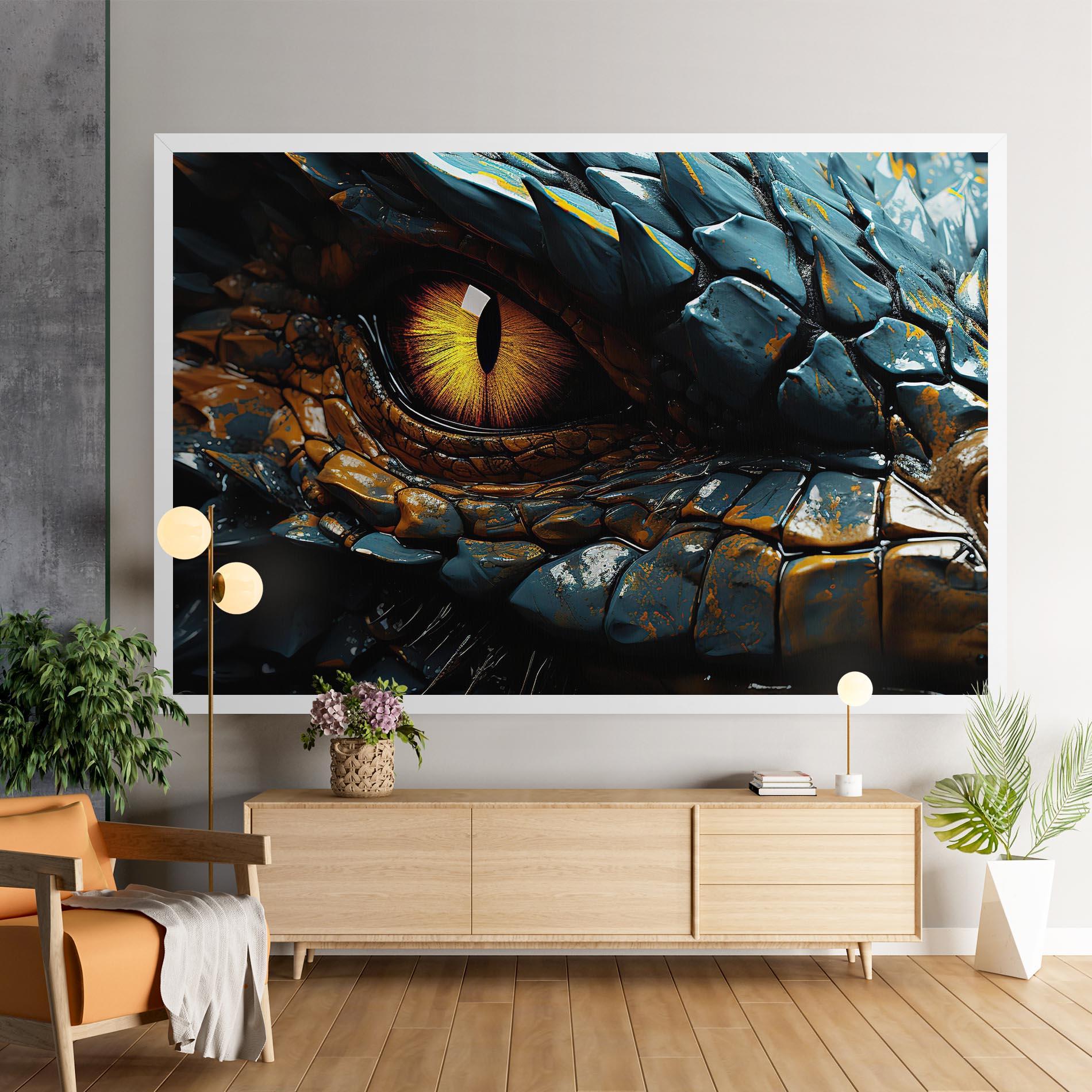 Vászonkép Yellow Dragon Eye mockup 9