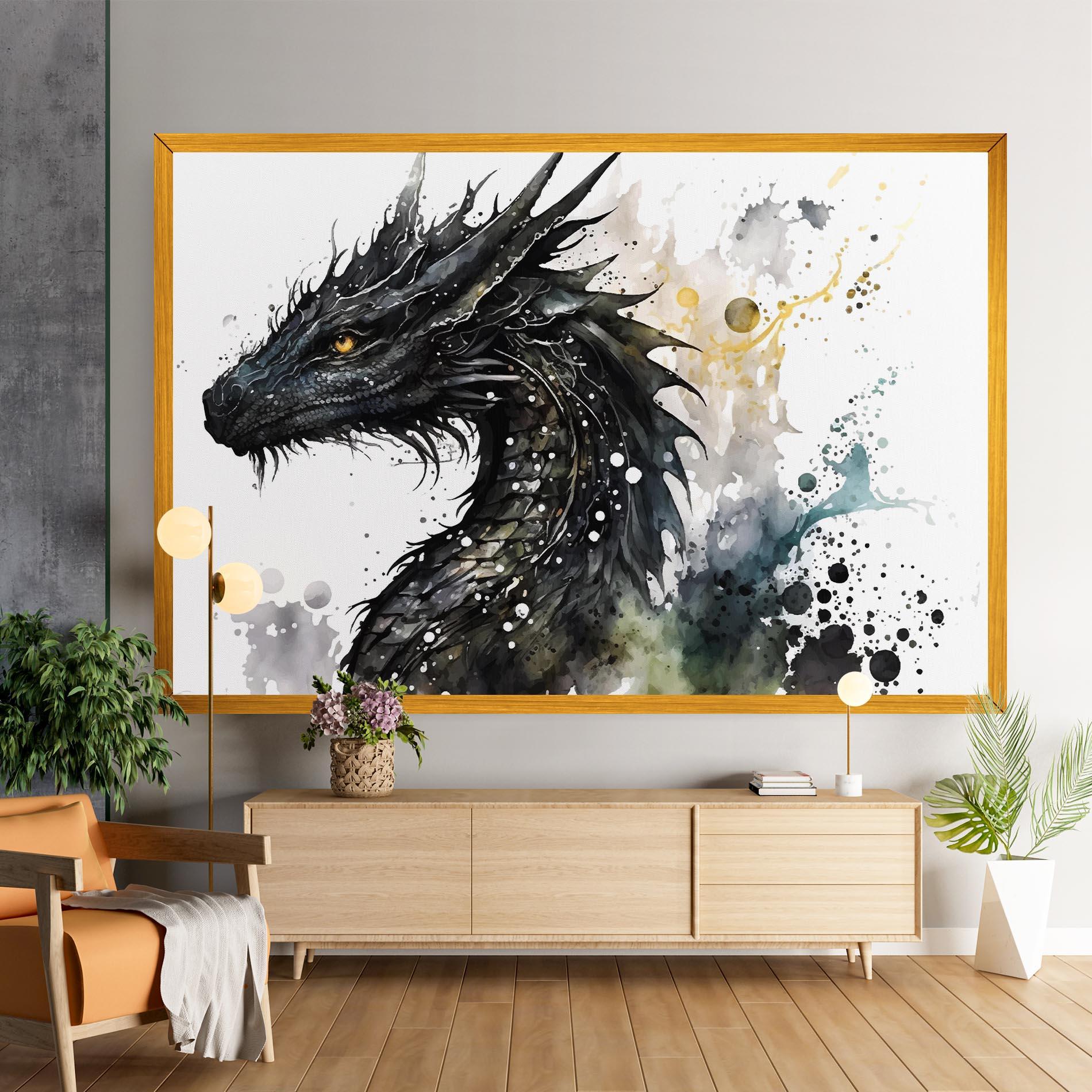 Vászonkép Black Dragon Art mockup 9