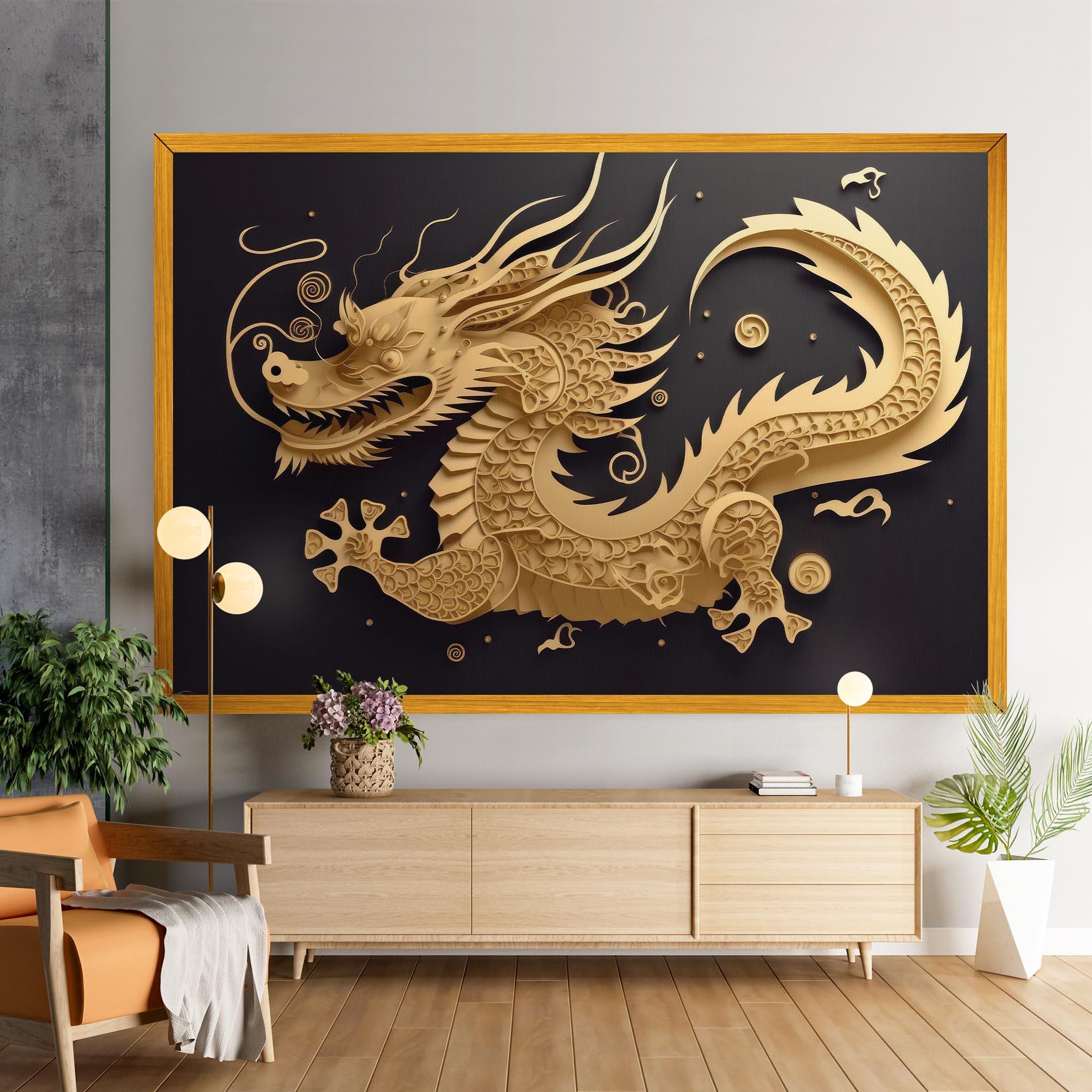 Vászonkép Dragon Zodiac Sign mockup 9
