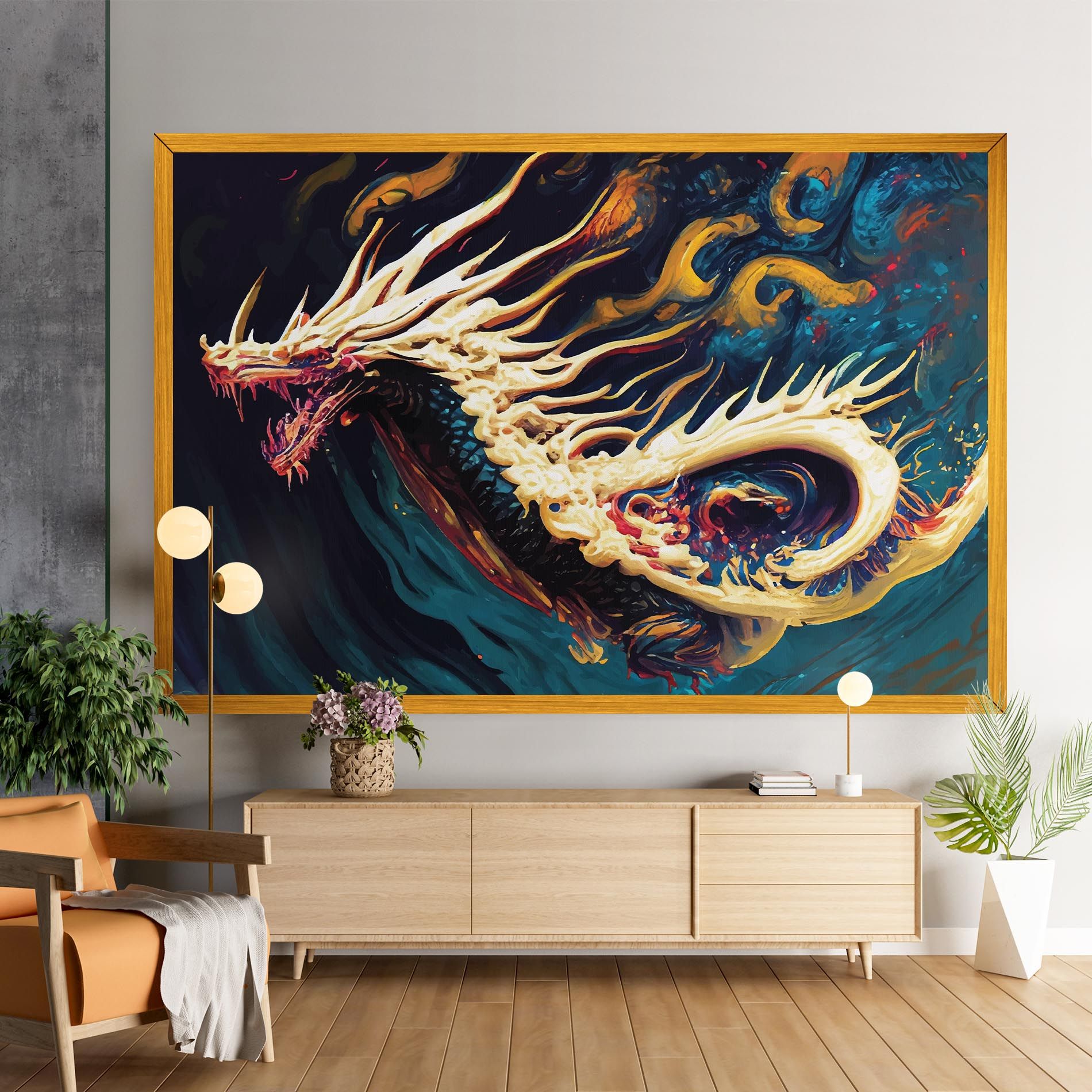 Flying Acrylic Dragon mockup 9