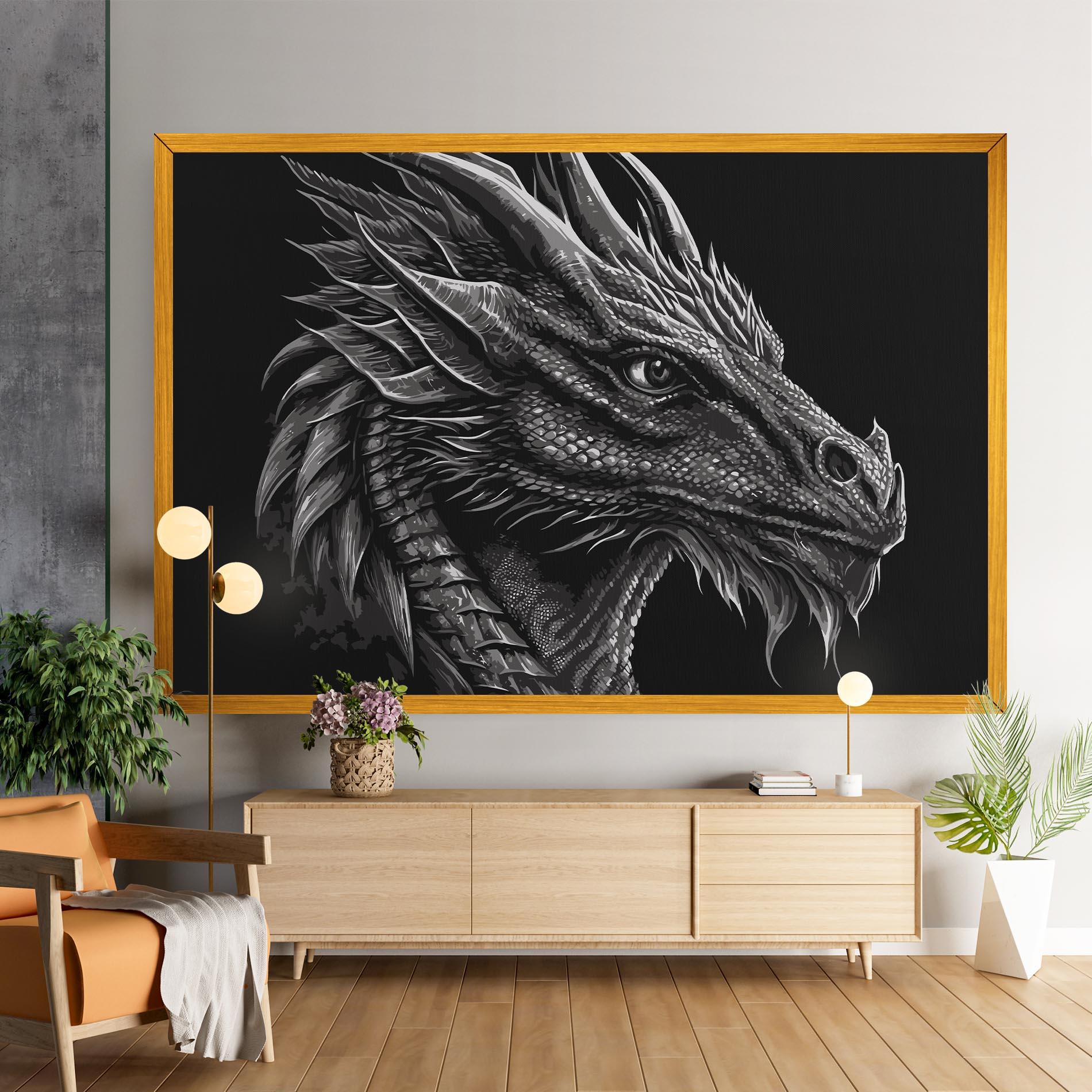 Vászonkép Grey Dragon mockup 9