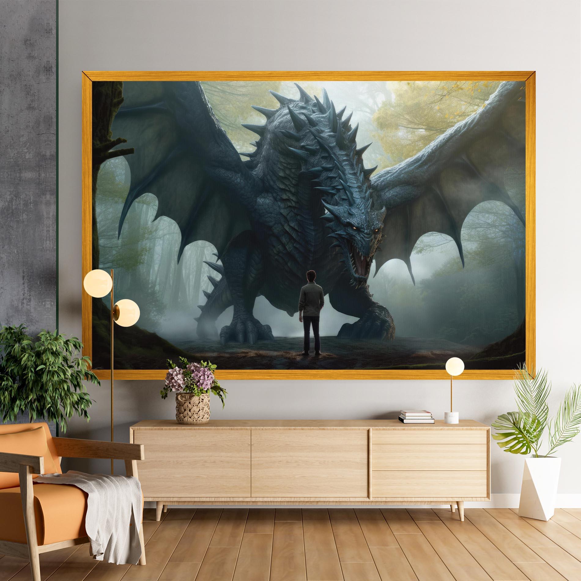 Vászonkép Huge Dragon Fantasy mockup 9