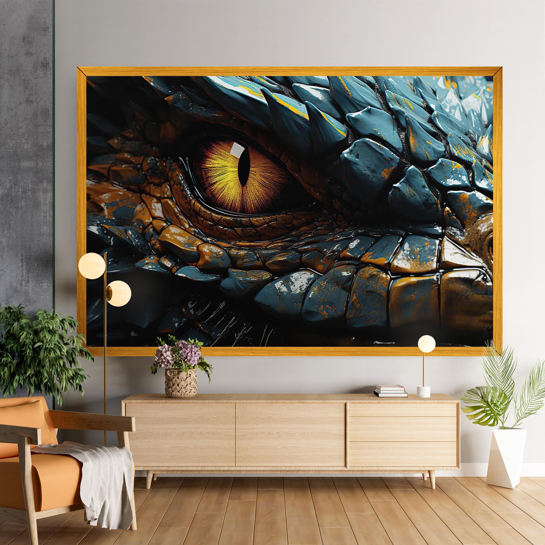 Vászonkép Yellow Dragon Eye mockup 9