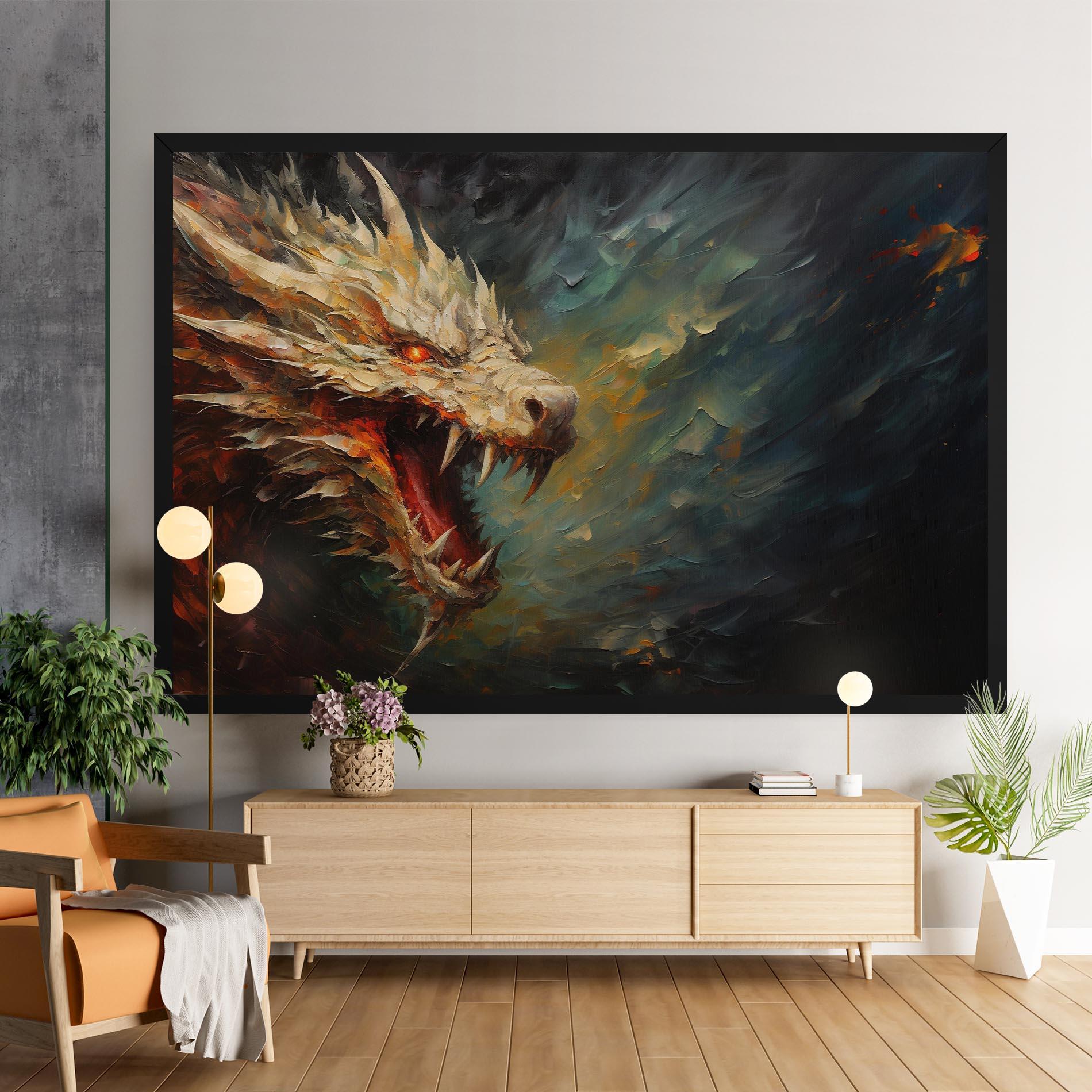 Vászonkép Angry Dragon Painting mockup 9