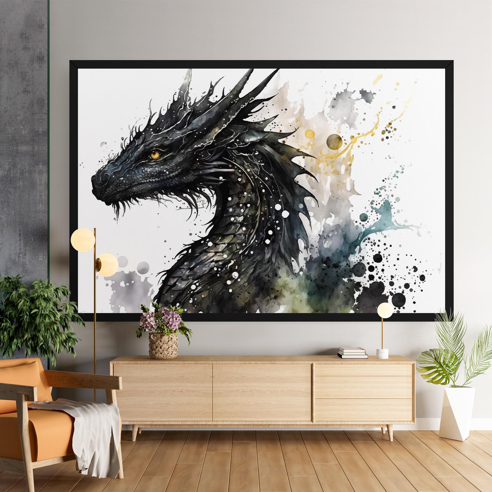 Vászonkép Black Dragon Art mockup 9