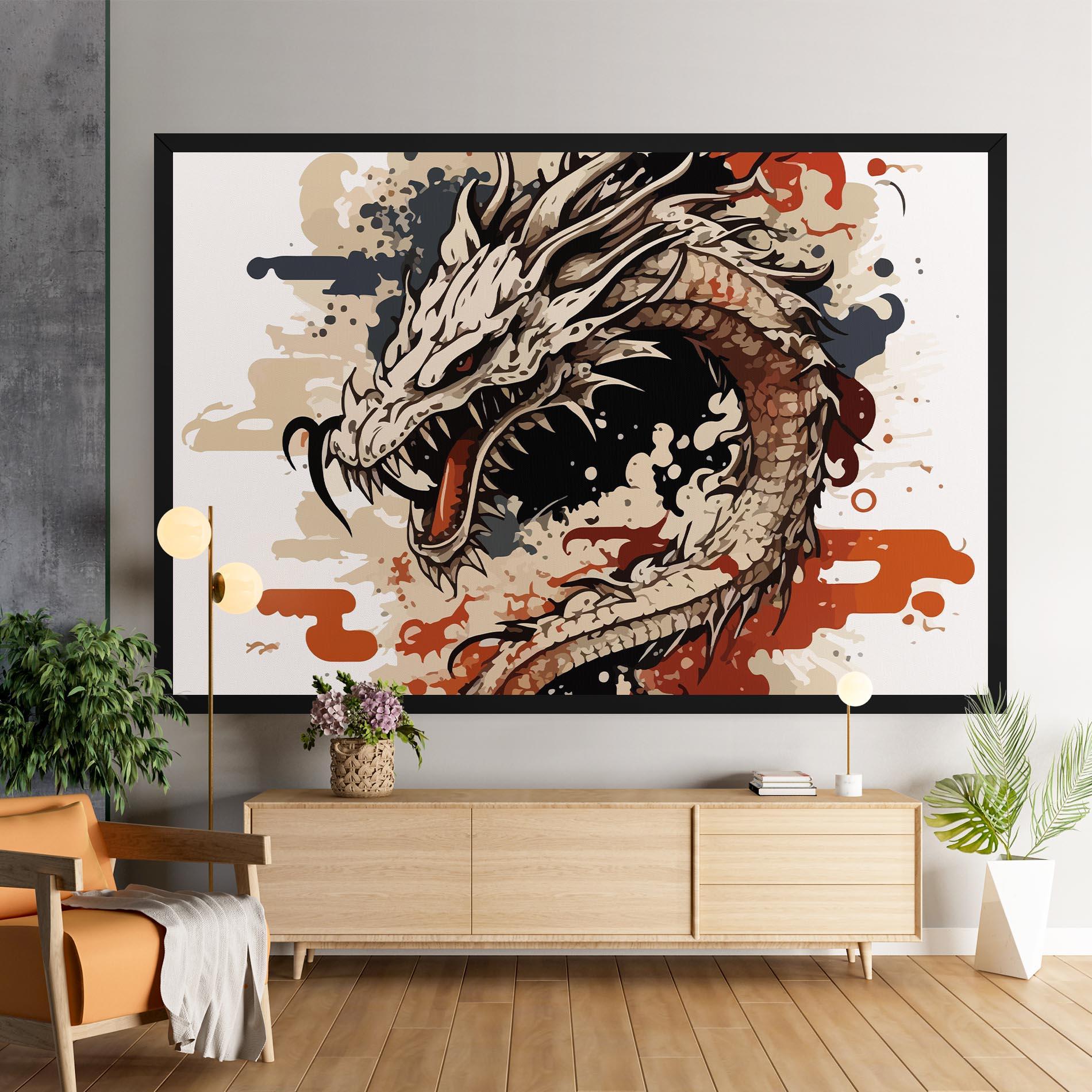 Vászonkép Cream Dragon Art mockup 9